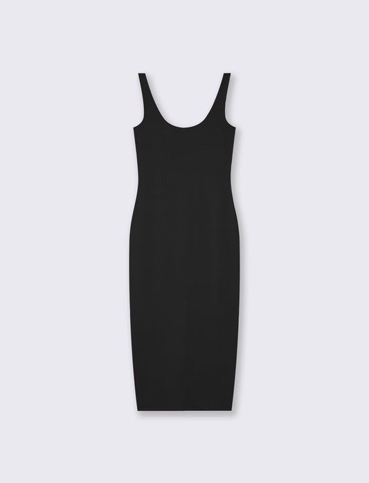 Vestito lungo senza maniche slim fit - Nero