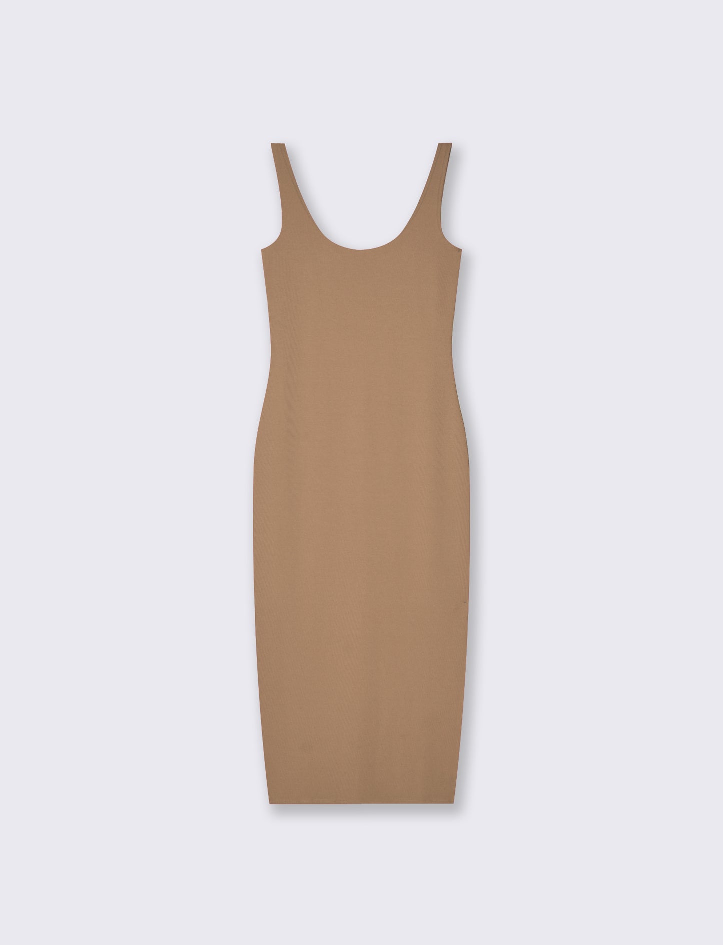 Vestito lungo senza maniche slim fit - Cammello