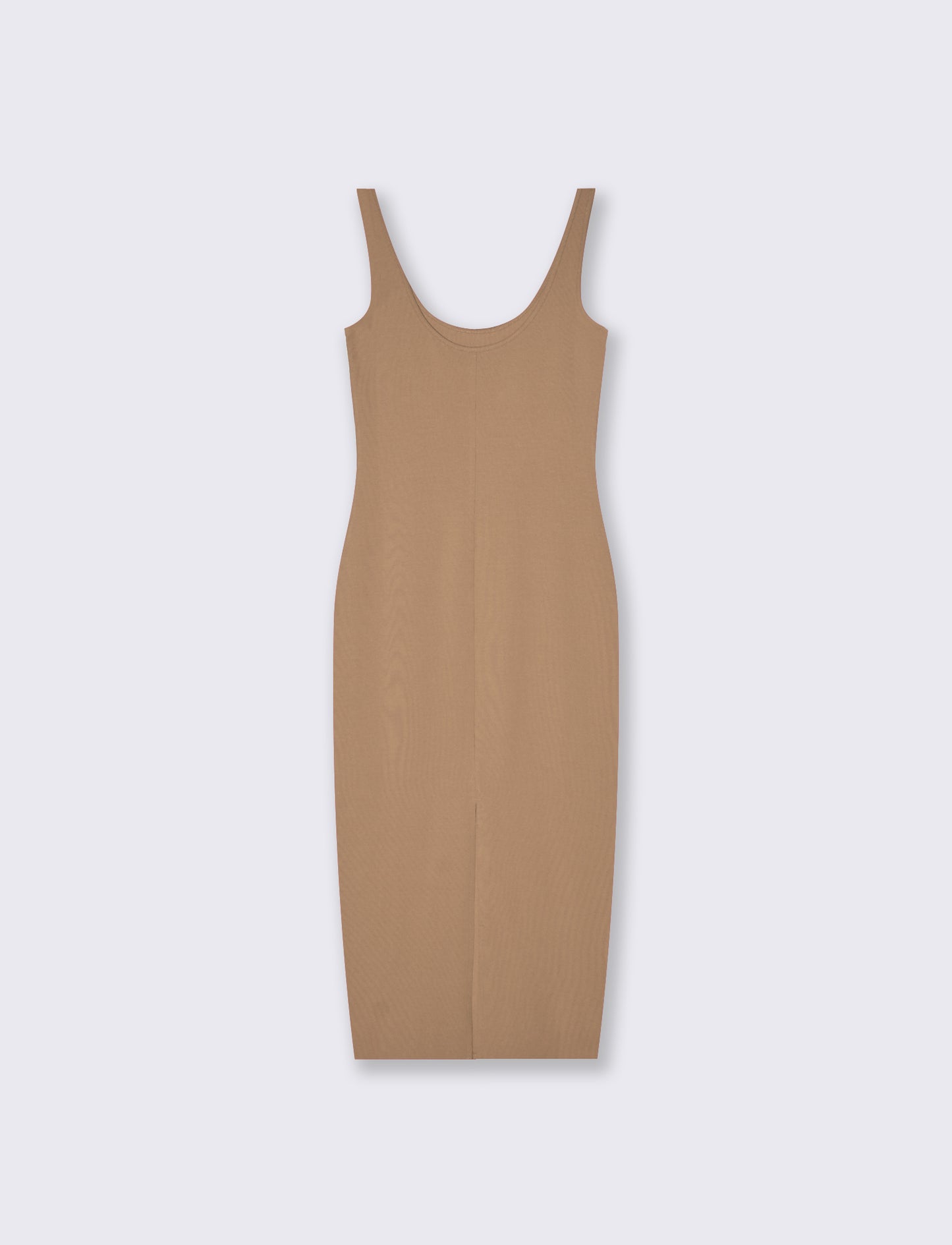 Vestito lungo senza maniche slim fit - Cammello