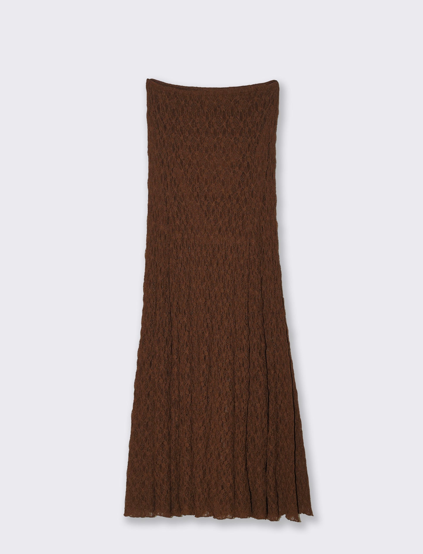 Gonna lunga in pizzo con elastico vita - Marrone cioccolato