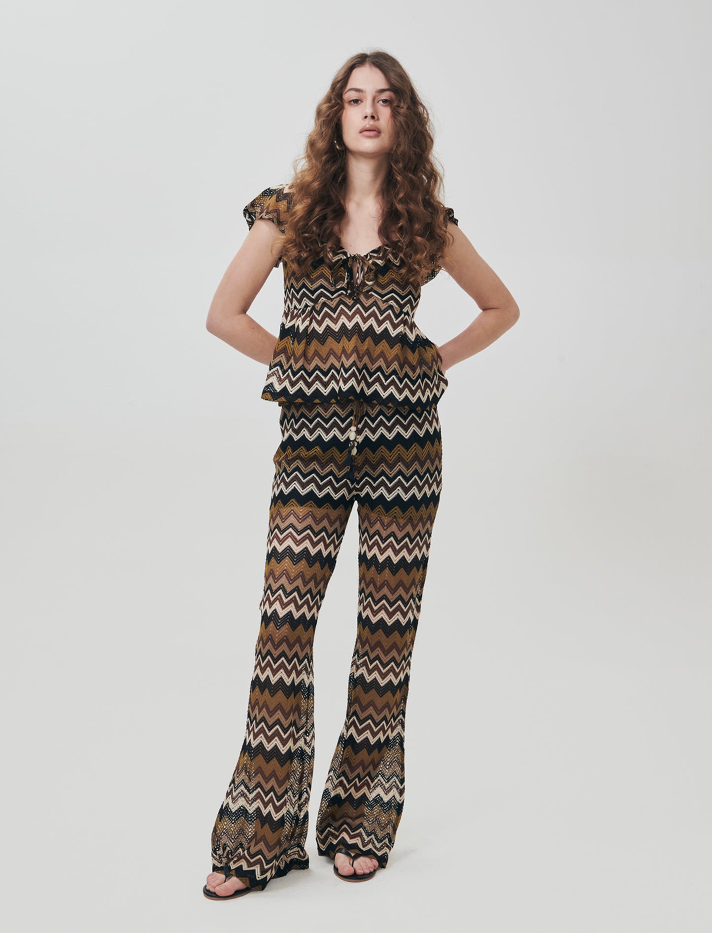 Elastic Waist Pants with Drawstring - 