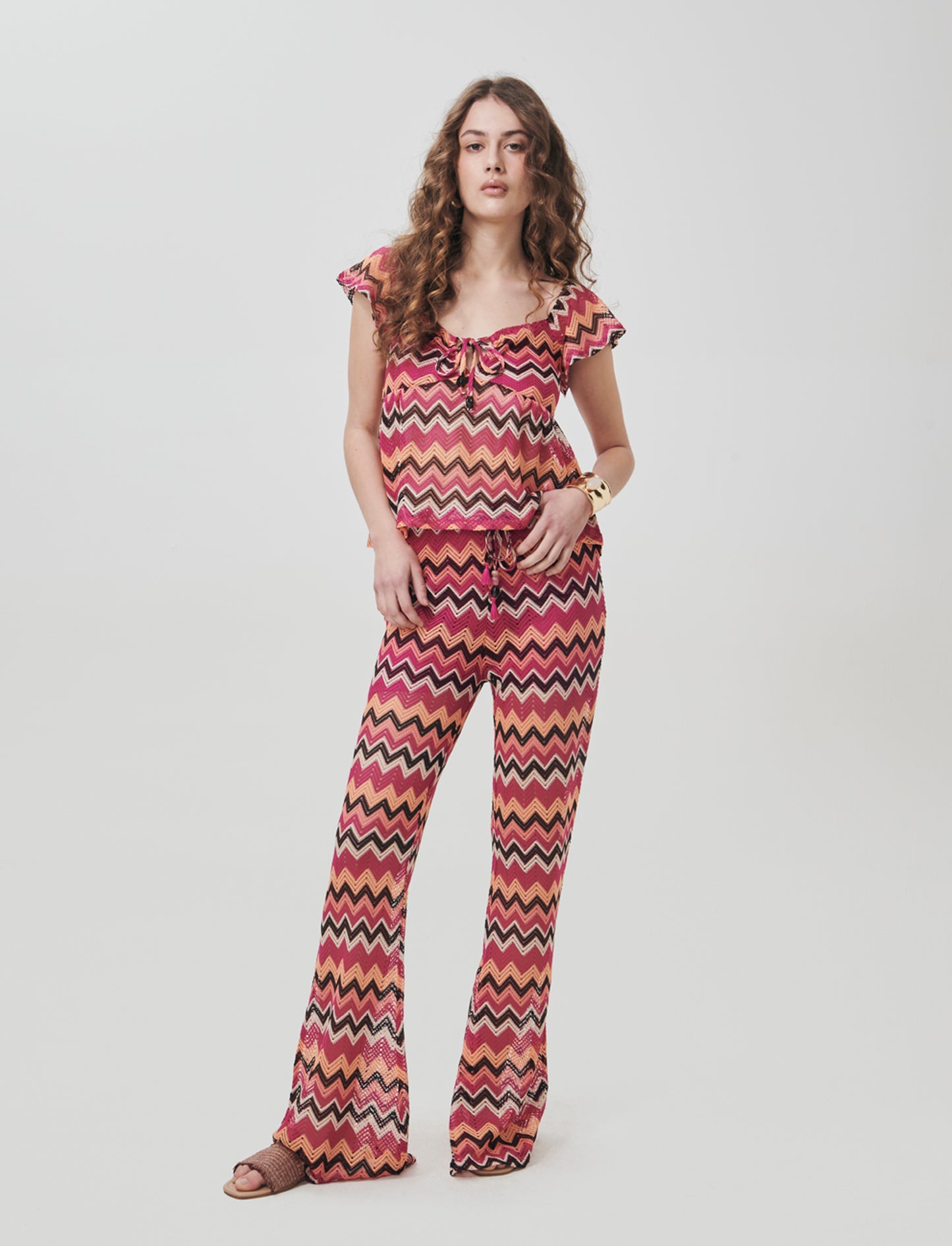 Elastic Waist Pants with Drawstring - 