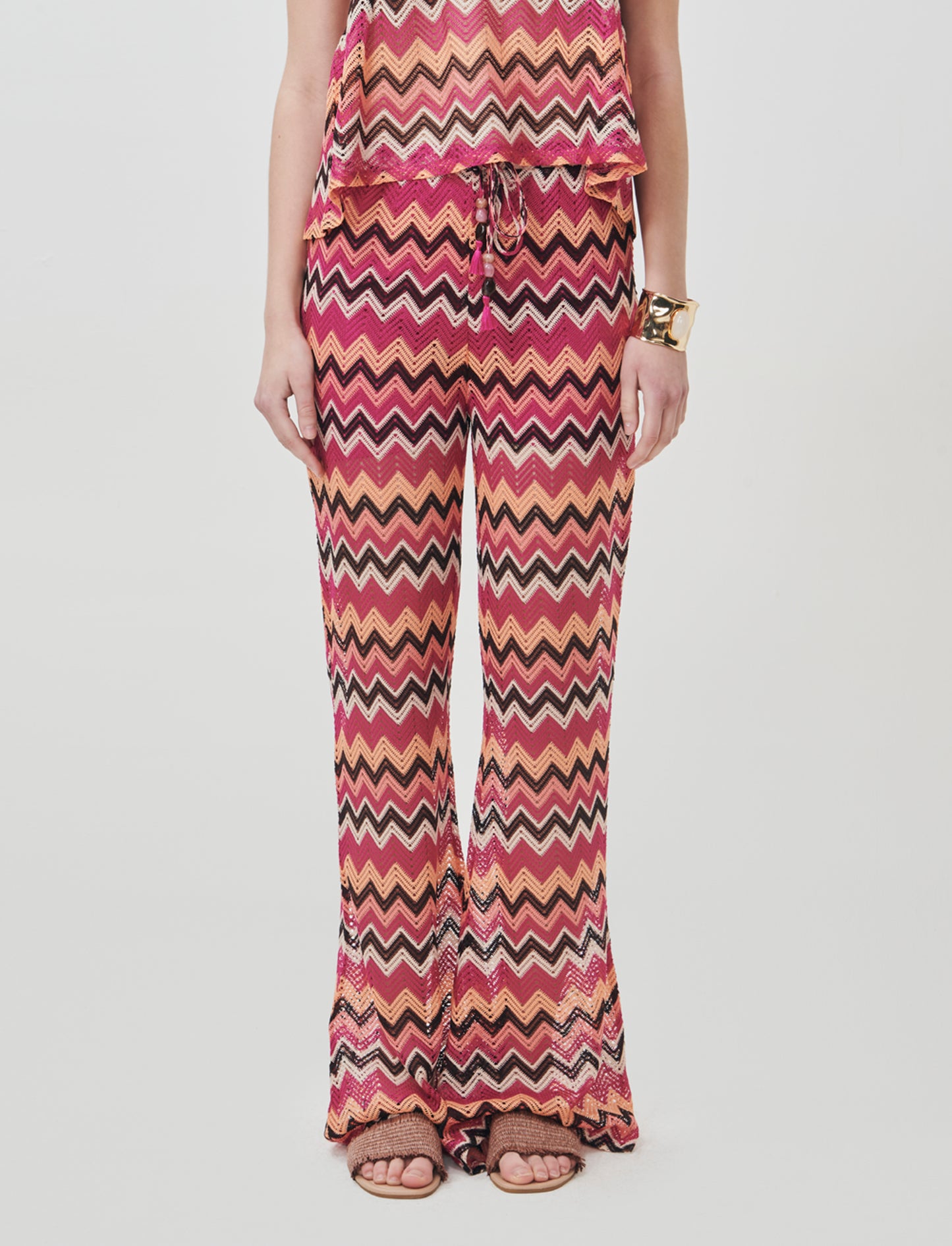 Elastic Waist Pants with Drawstring - 
