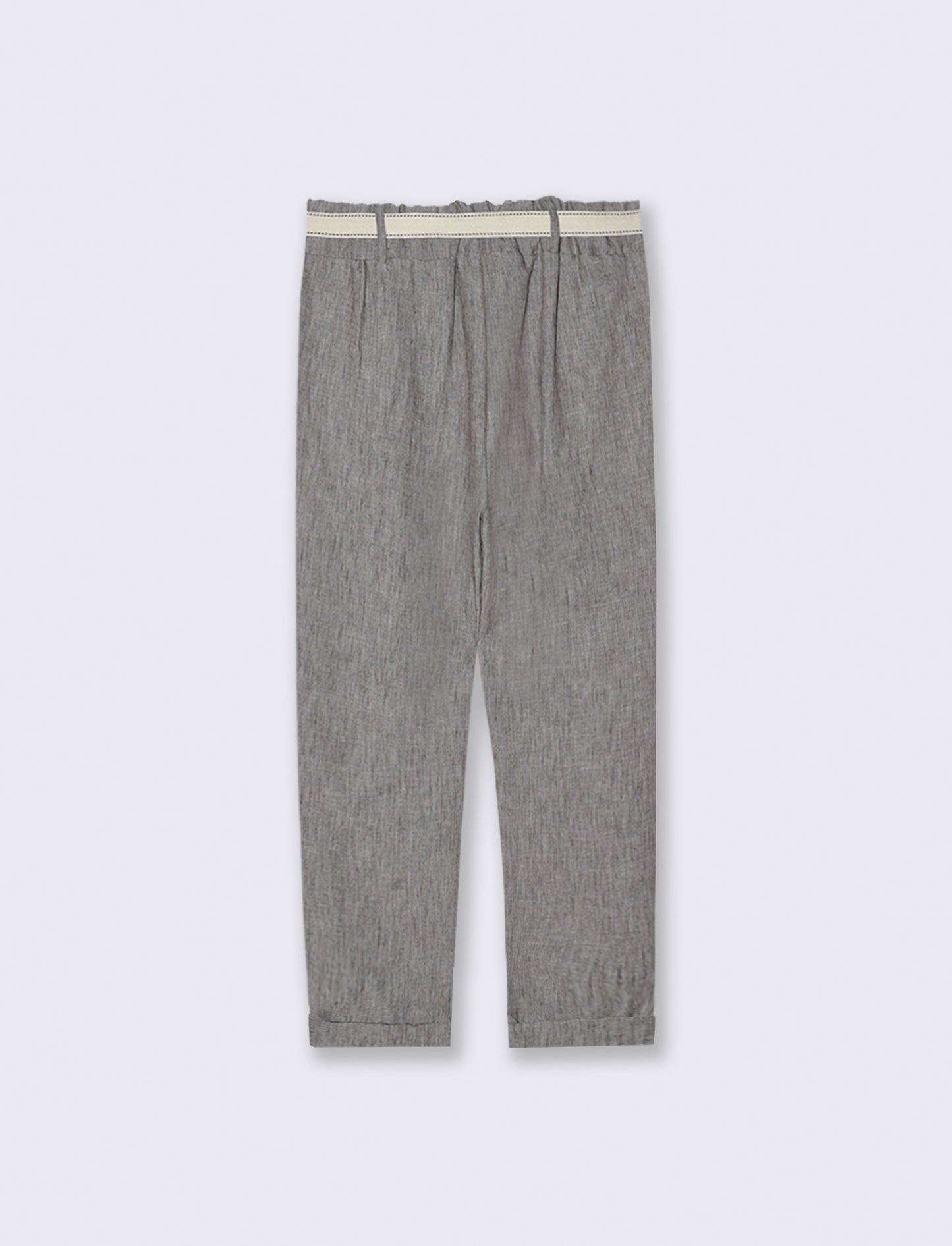 Pantalone con elastico in vita e cintura - Nero