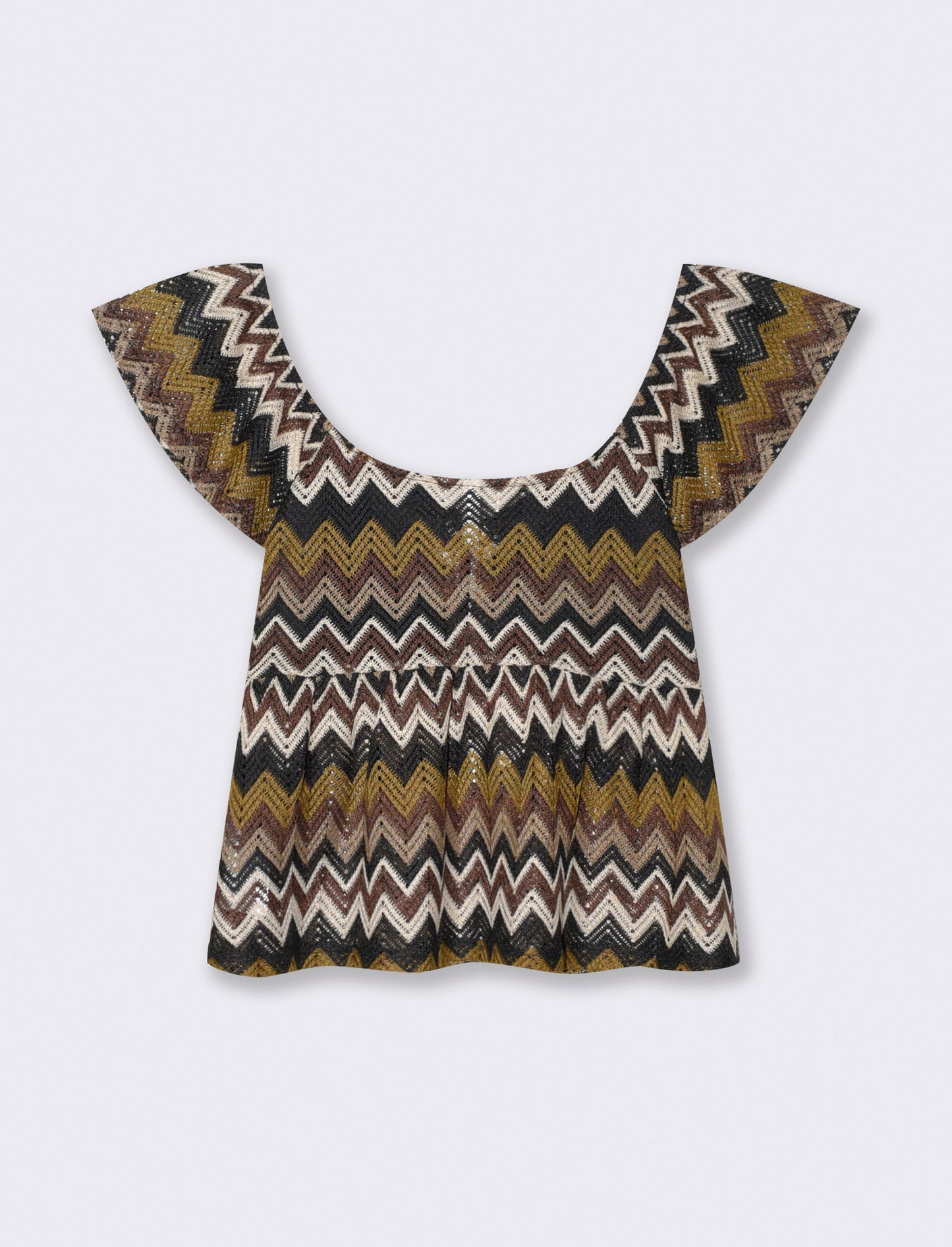 T-shirt with knot and ruffle sleeves - 