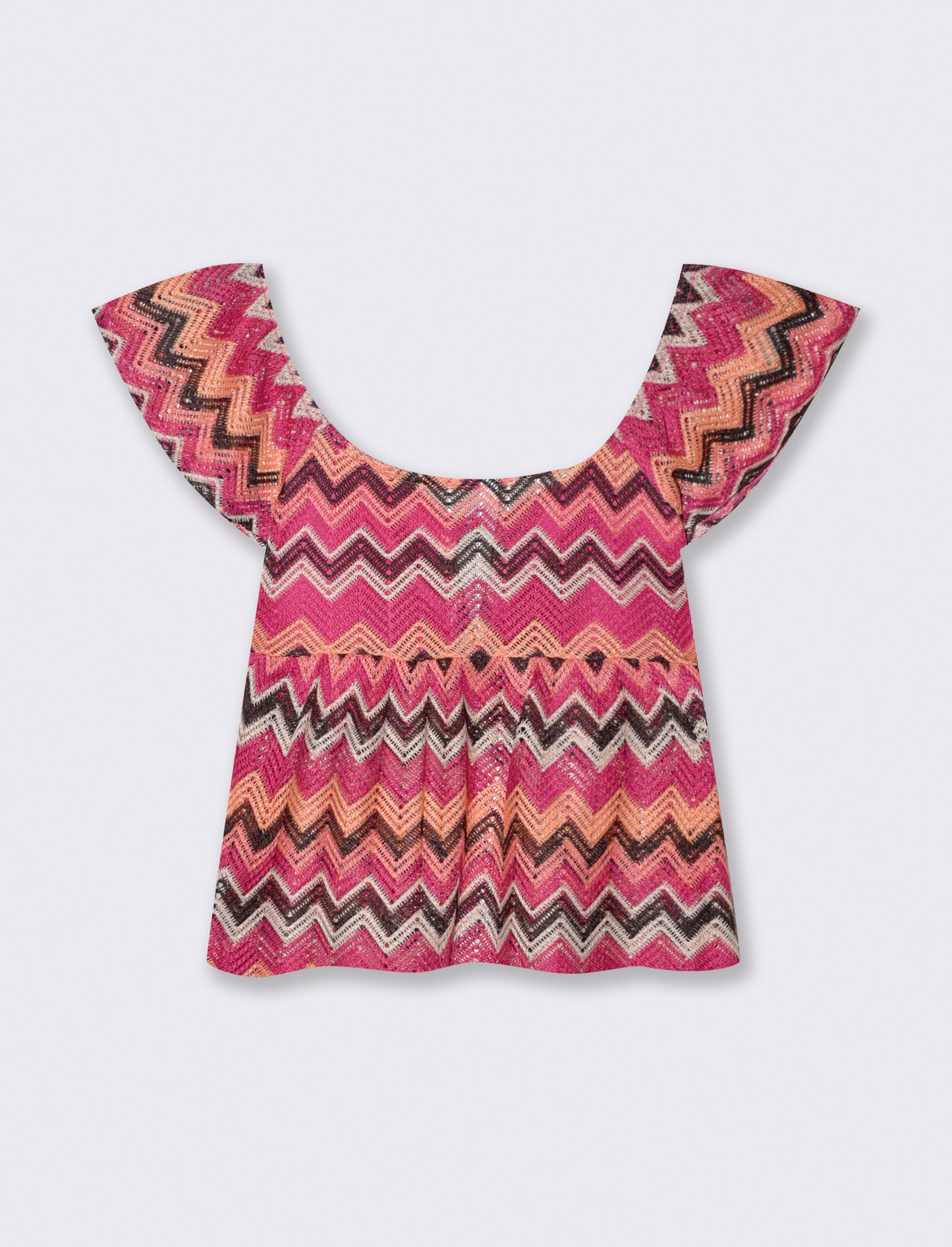 T-shirt with knot and ruffle sleeves - 