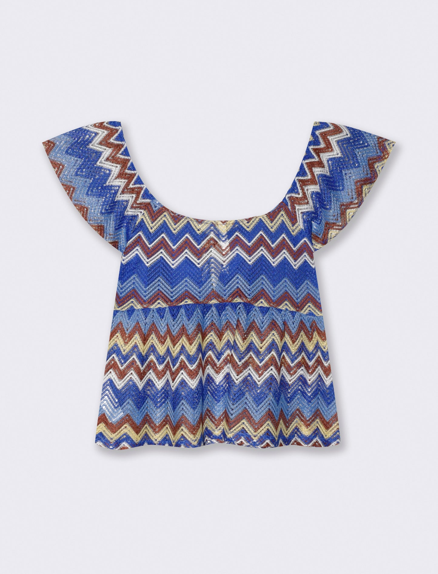 T-shirt with knot and ruffle sleeves - 