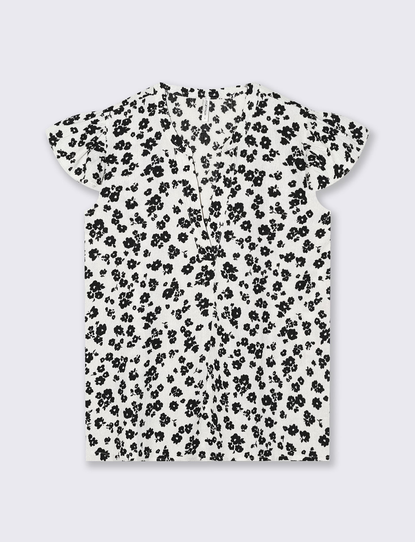 Blusa con scollo a V e rouches maniche - var 1