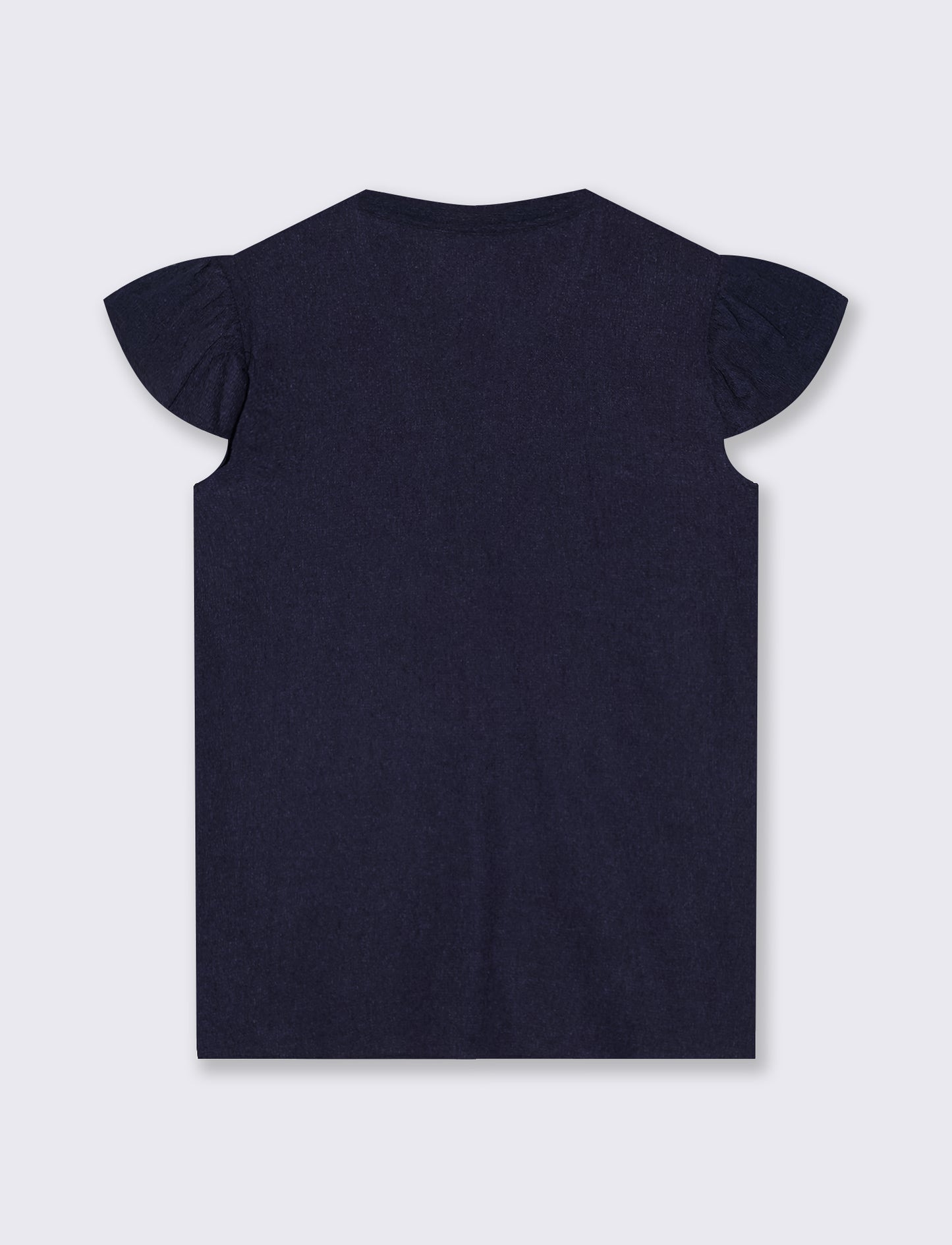 Blusa con scollo a V e rouches maniche - Blu