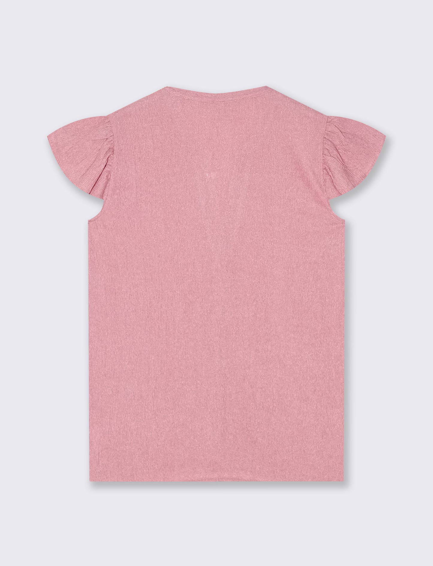 Blusa con scollo a V e rouches maniche - Rosa polvere