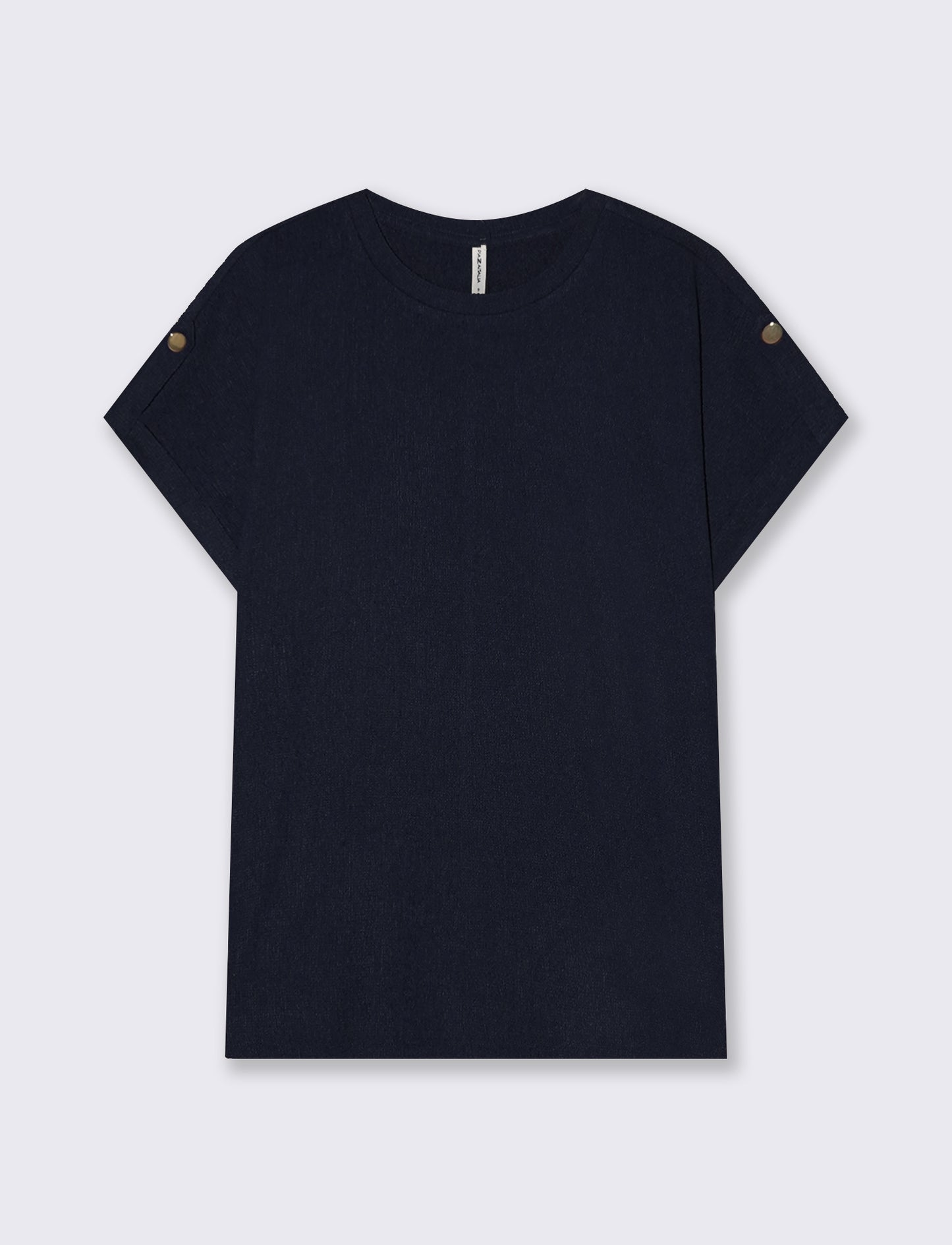 T-Shirt Basica Manica Corto con Spacchetti - Blu