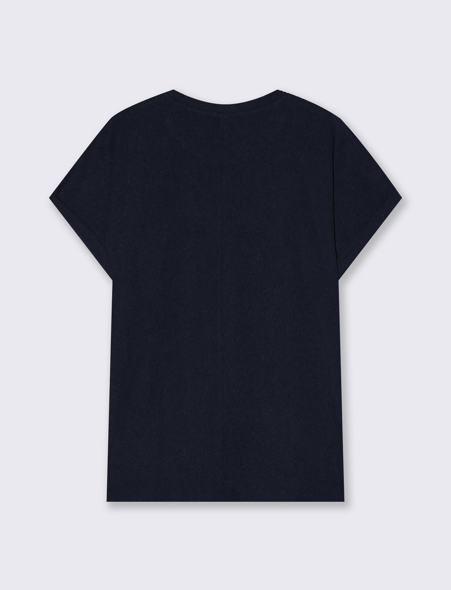T-Shirt Basica Manica Corto con Spacchetti - Blu