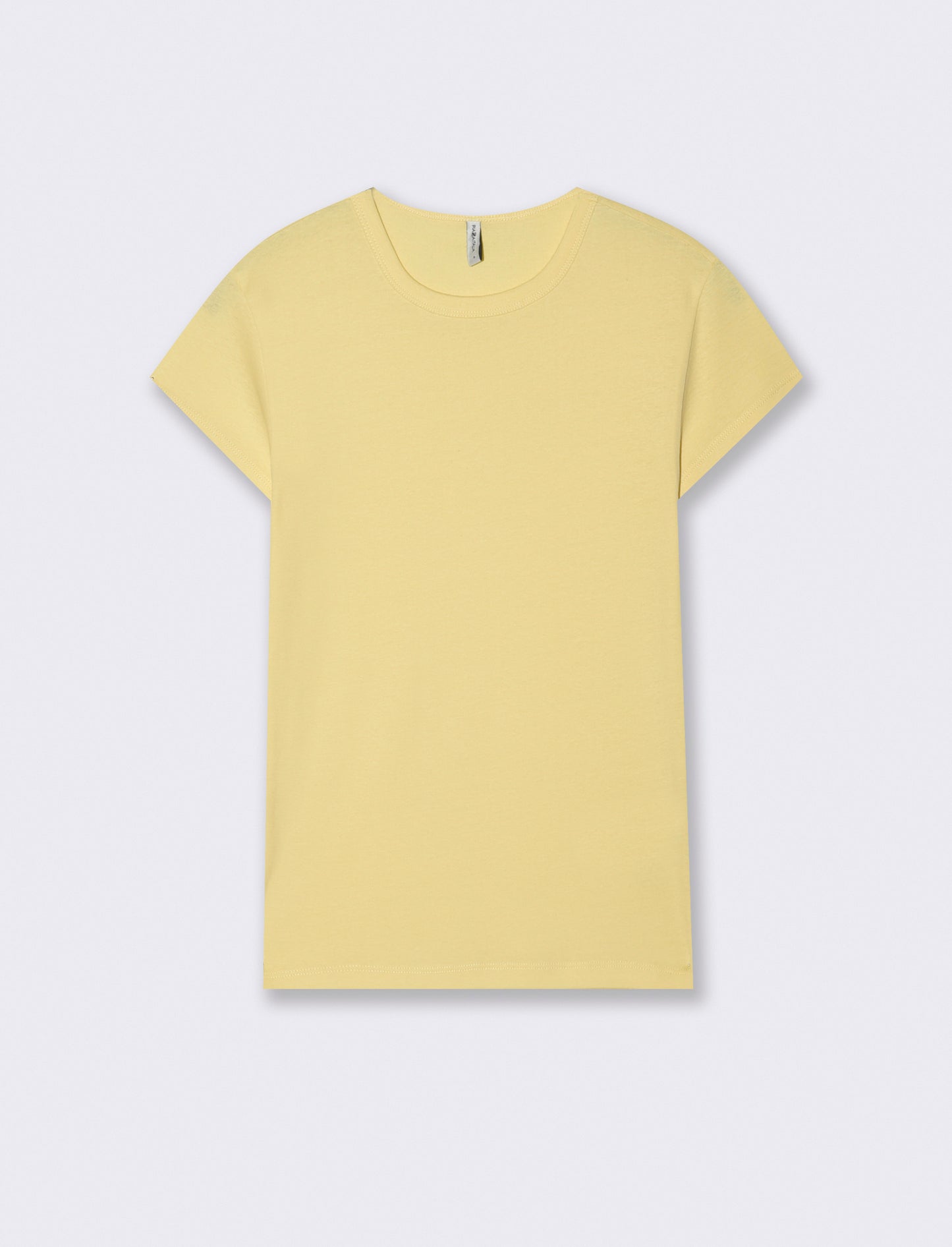 T-Shirt Cotone Manica Corto Girocollo - Giallo