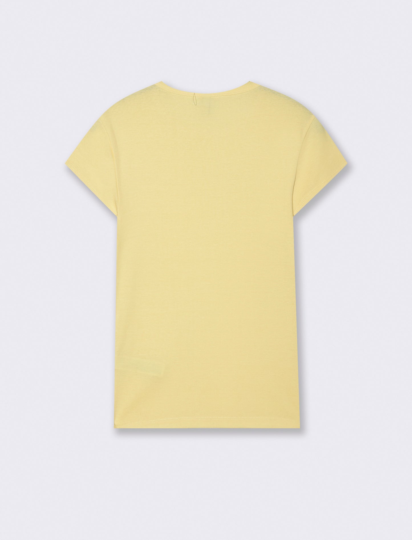 T-Shirt Cotone Manica Corto Girocollo - Giallo