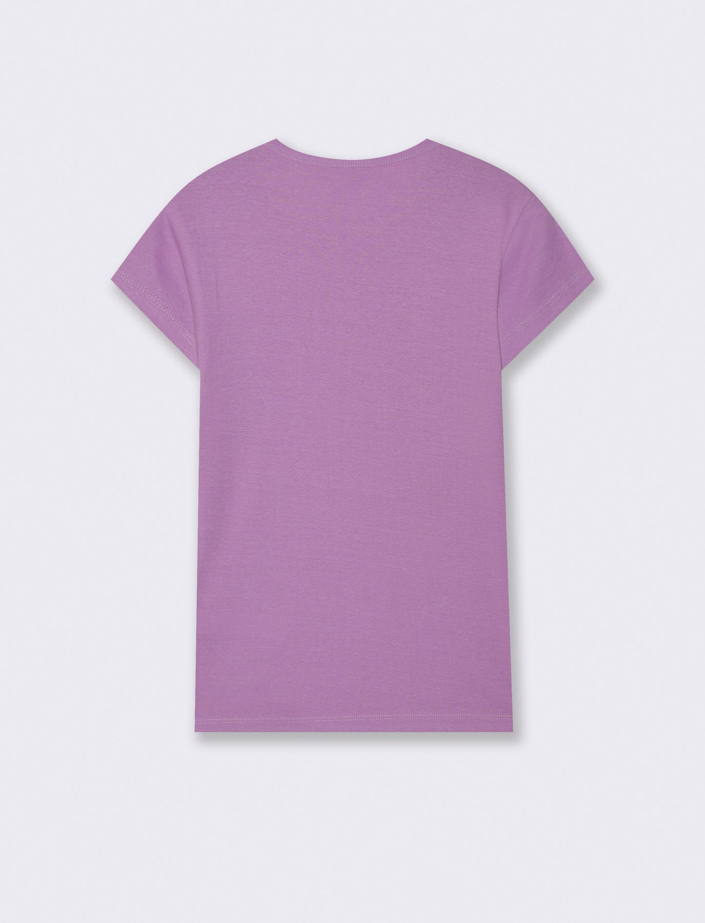 Cotton T-Shirt Short Sleeve Crew Neck - Purple