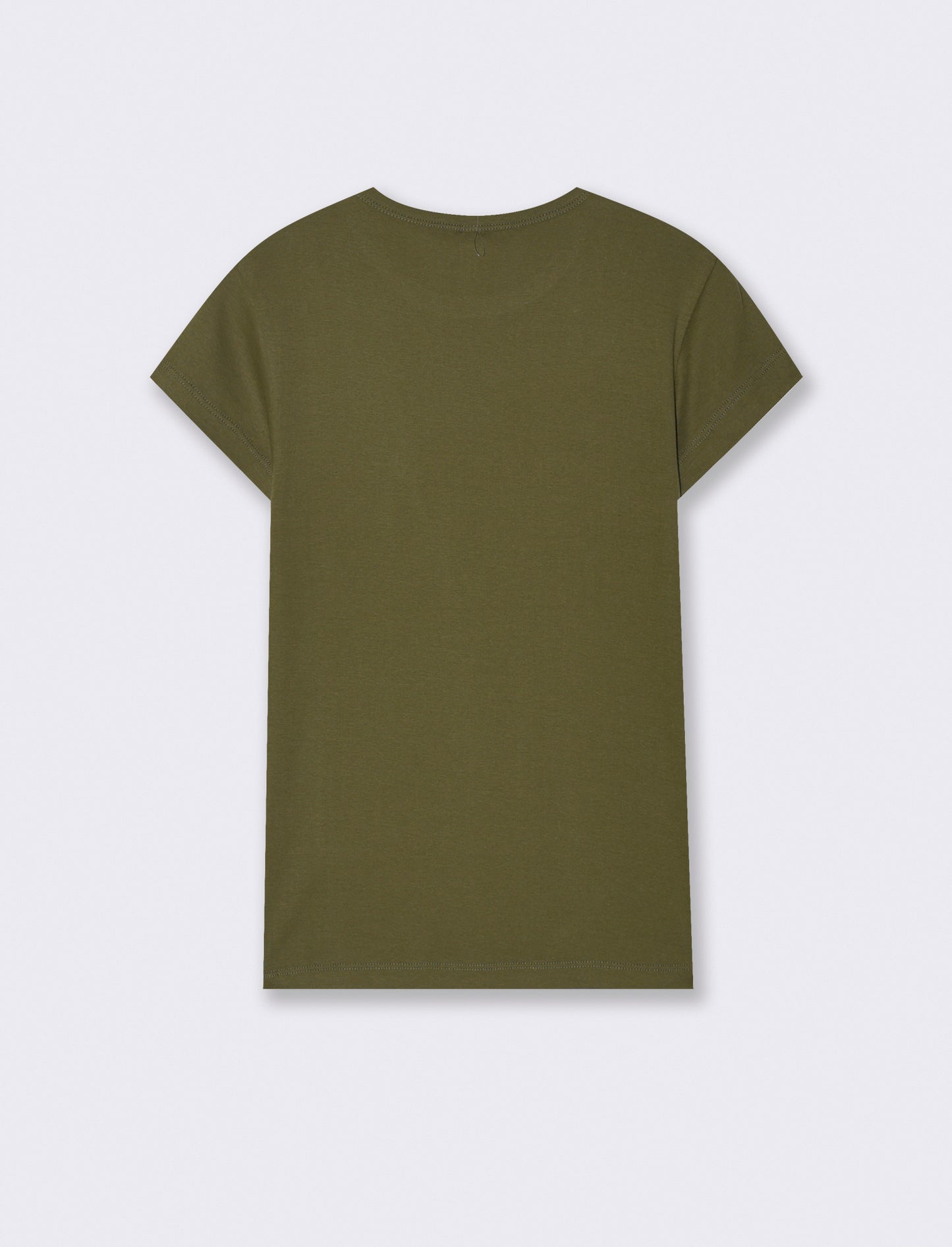 T-Shirt Cotone Manica Corto Girocollo - Kaky 1
