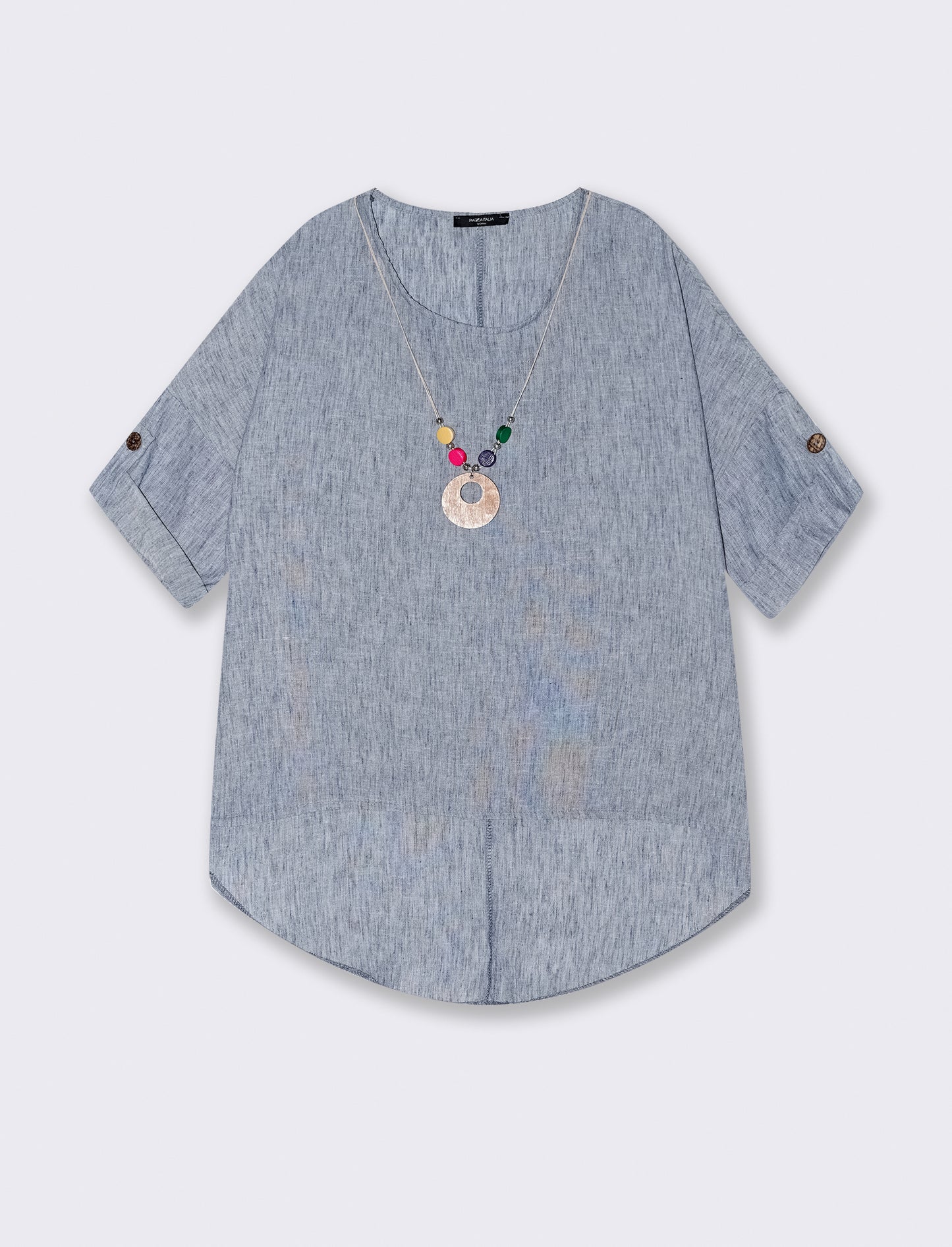 Casacca over con collana - Denim