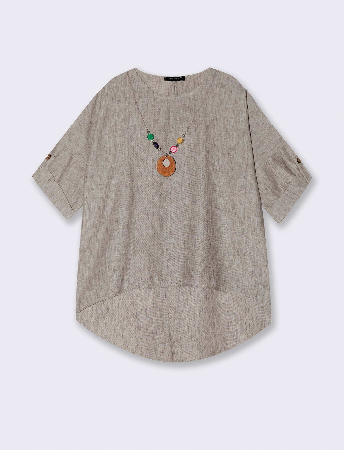 Casacca over con collana - Marrone tabacco