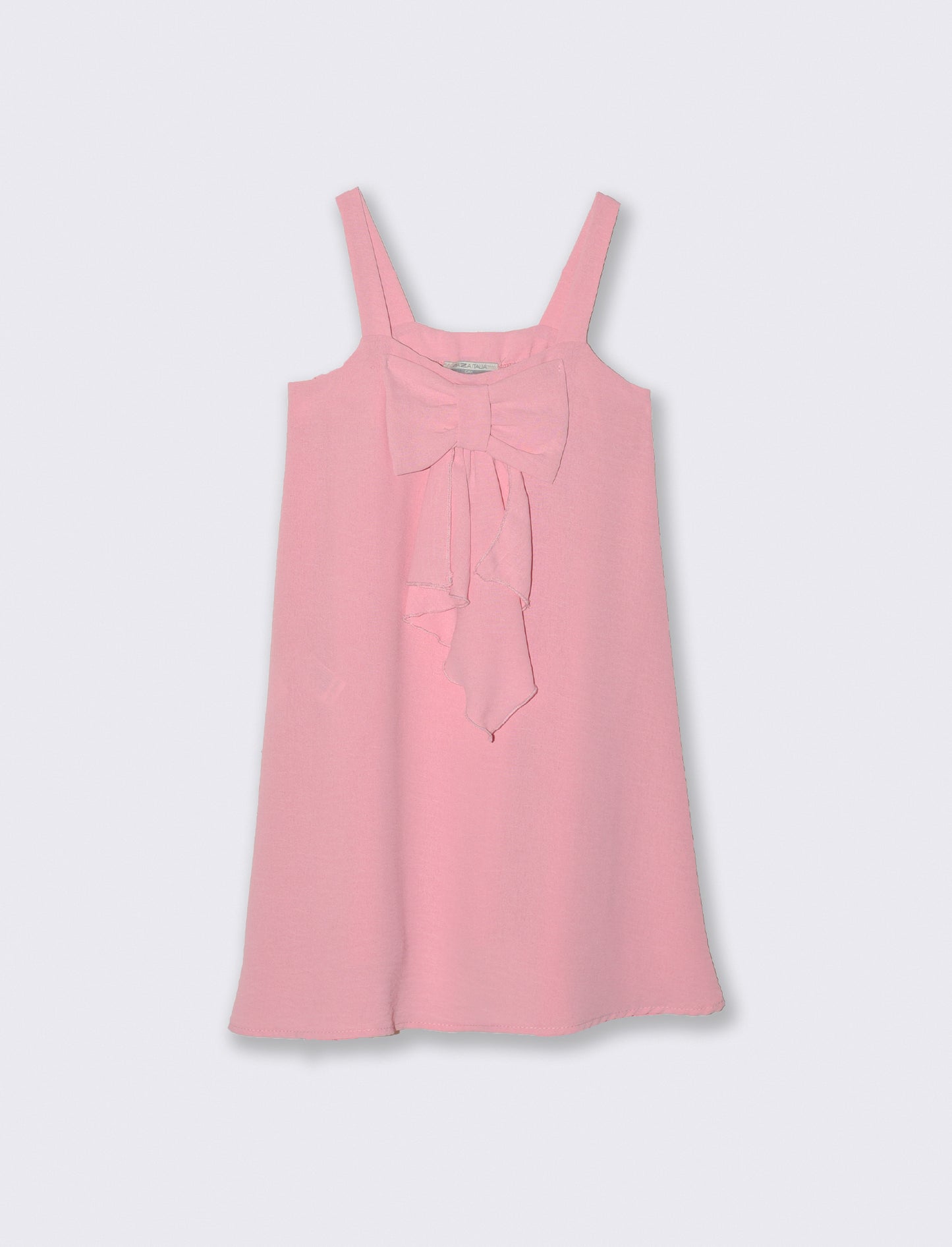 Abito leggero da bambina con fiocco. - Rosa