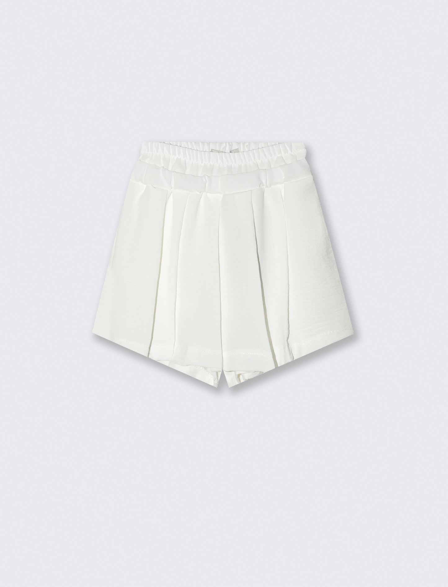 Short finta gonna in tessuto leggero. - Bianco