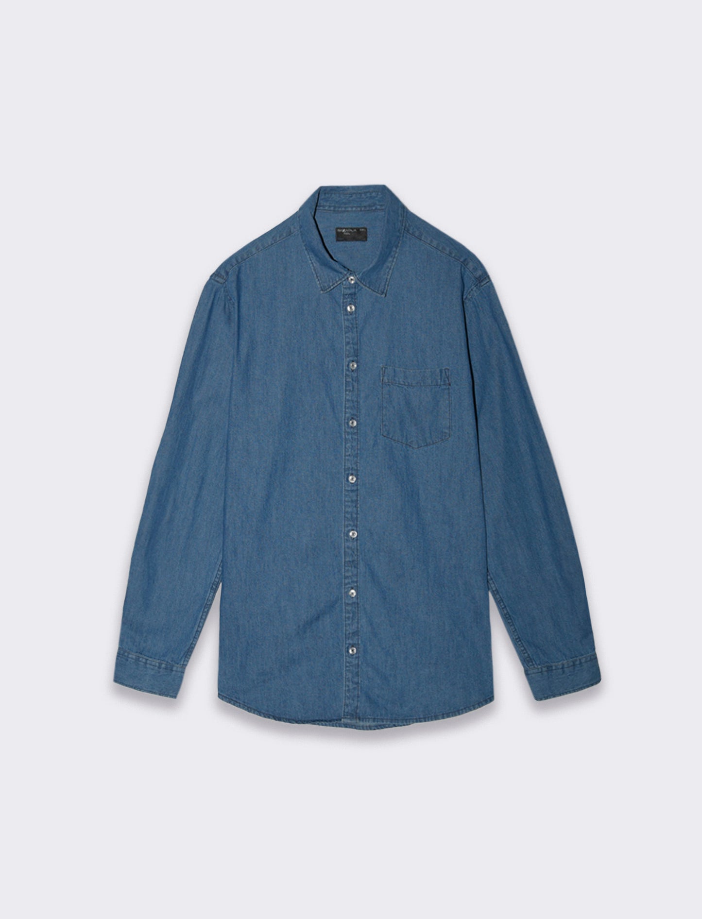 Men's Regular Fit Denim Shirt with Pocket - Blue