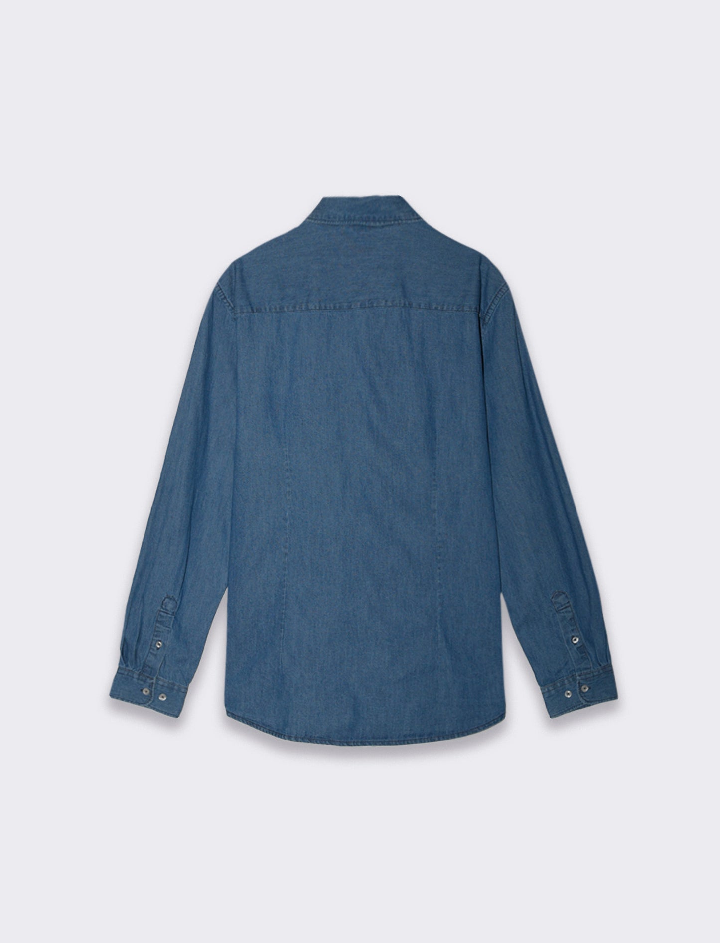 Men's Regular Fit Denim Shirt with Pocket - Blue