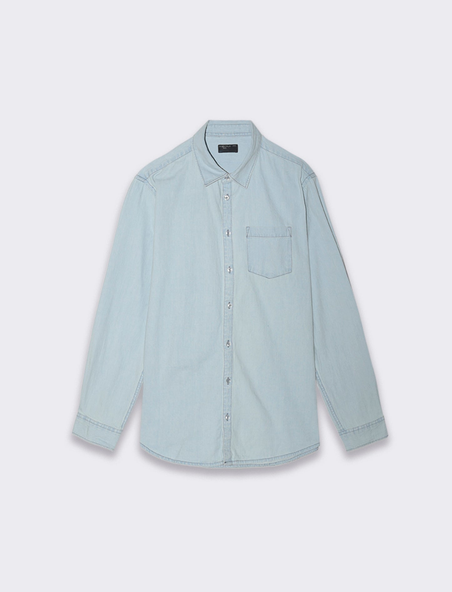 Men's Regular Fit Denim Shirt with Pocket - Blue