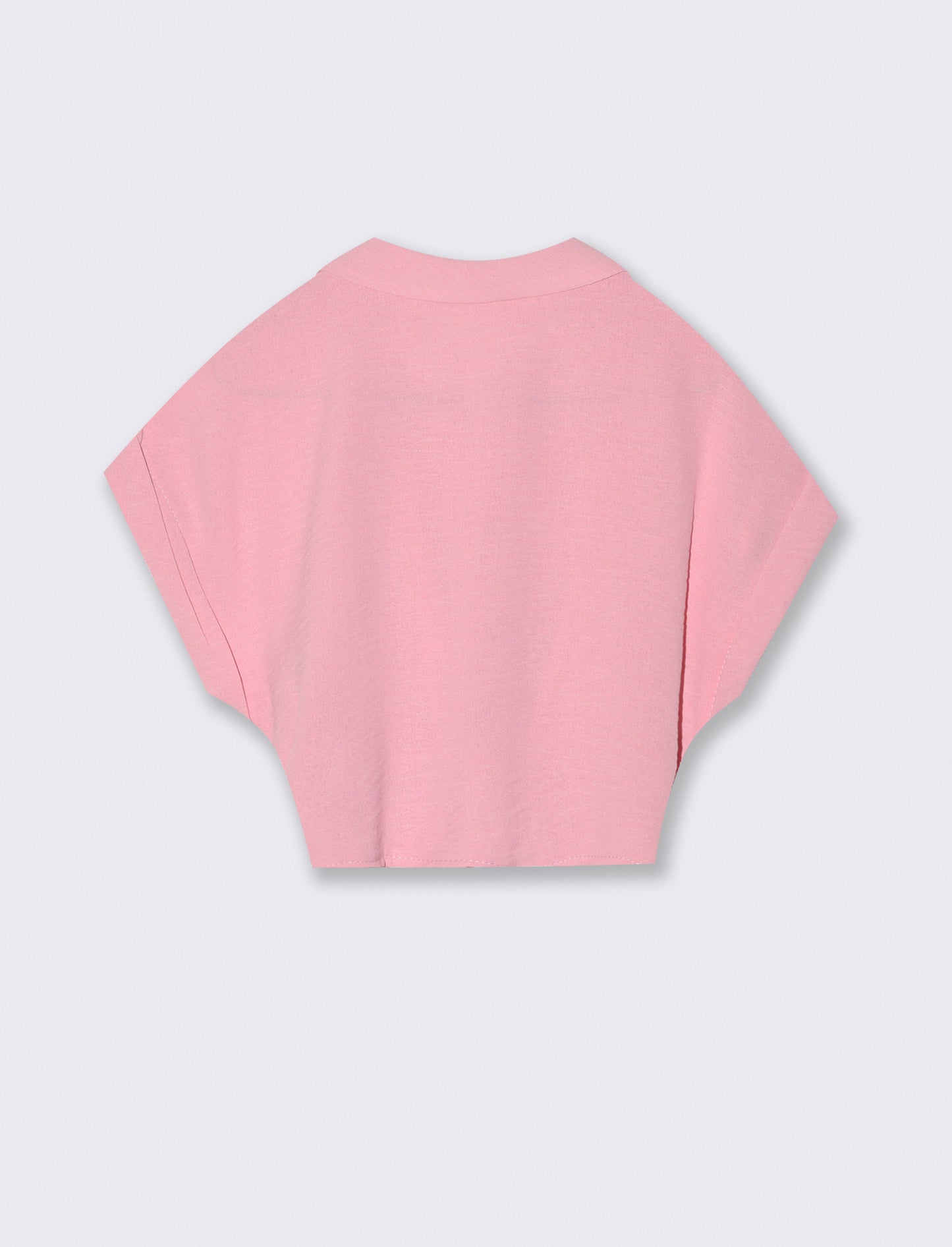Camicia cropped con nodo. - Rosa