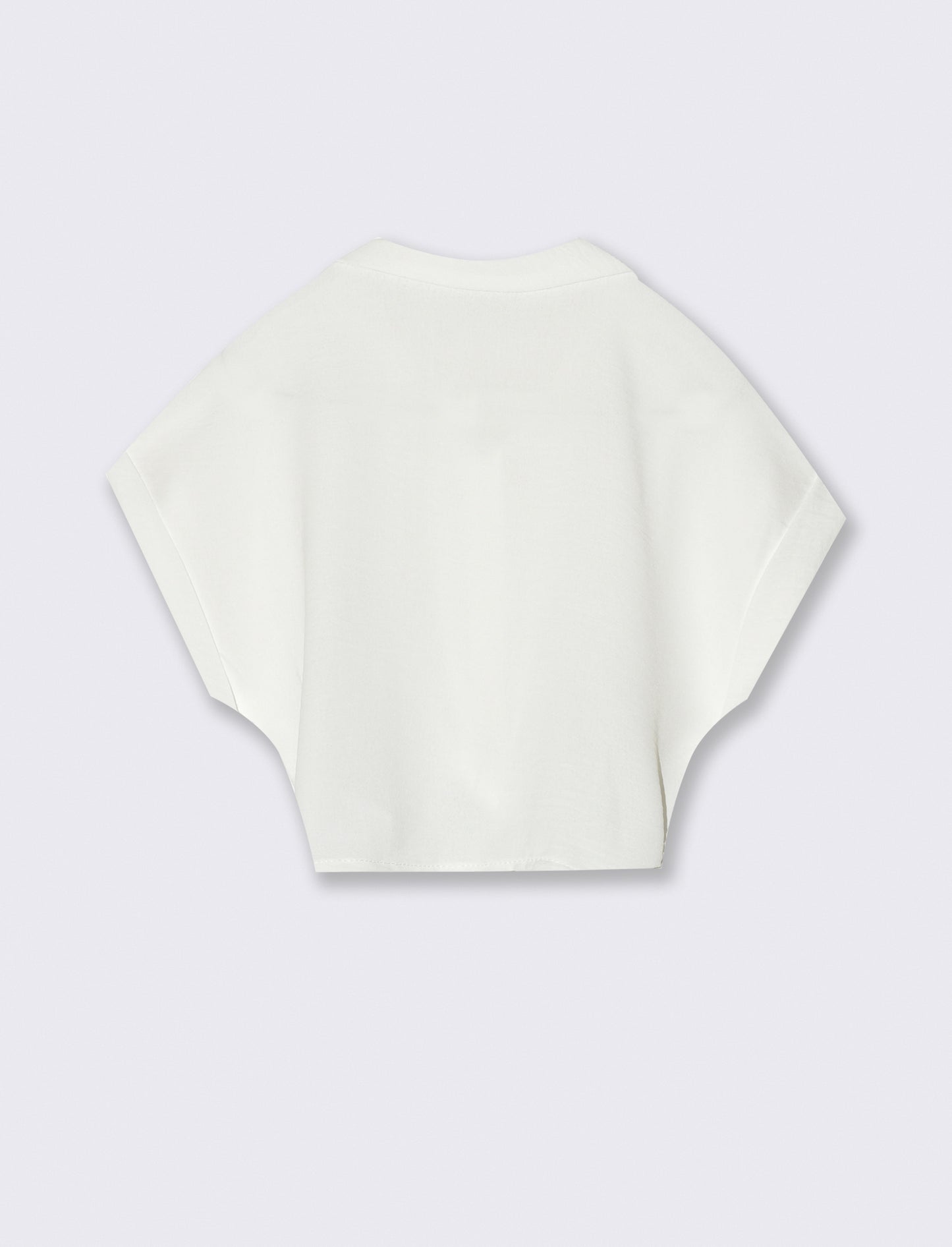Camicia cropped con nodo. - Bianco
