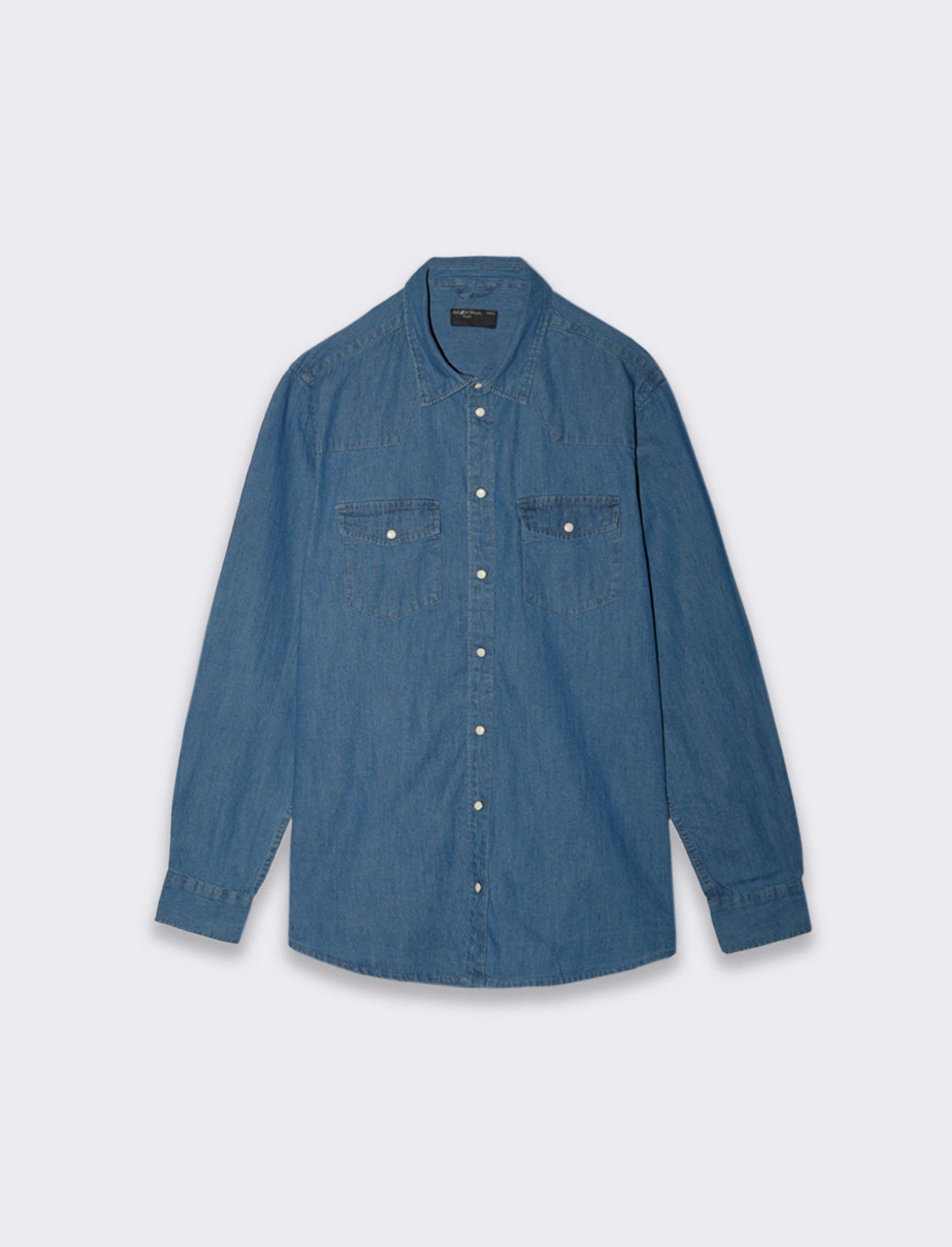 Men's Regular Fit Denim Shirt with Pockets - Blue