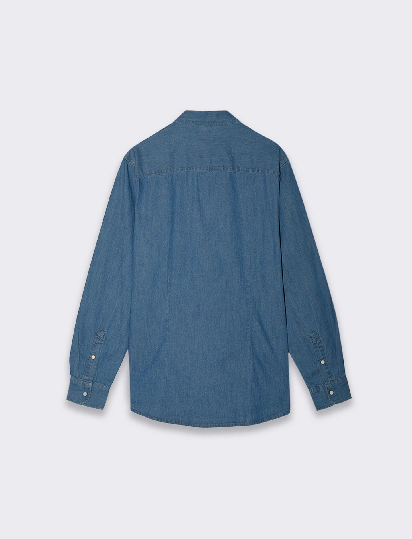 Men's Regular Fit Denim Shirt with Pockets - Blue