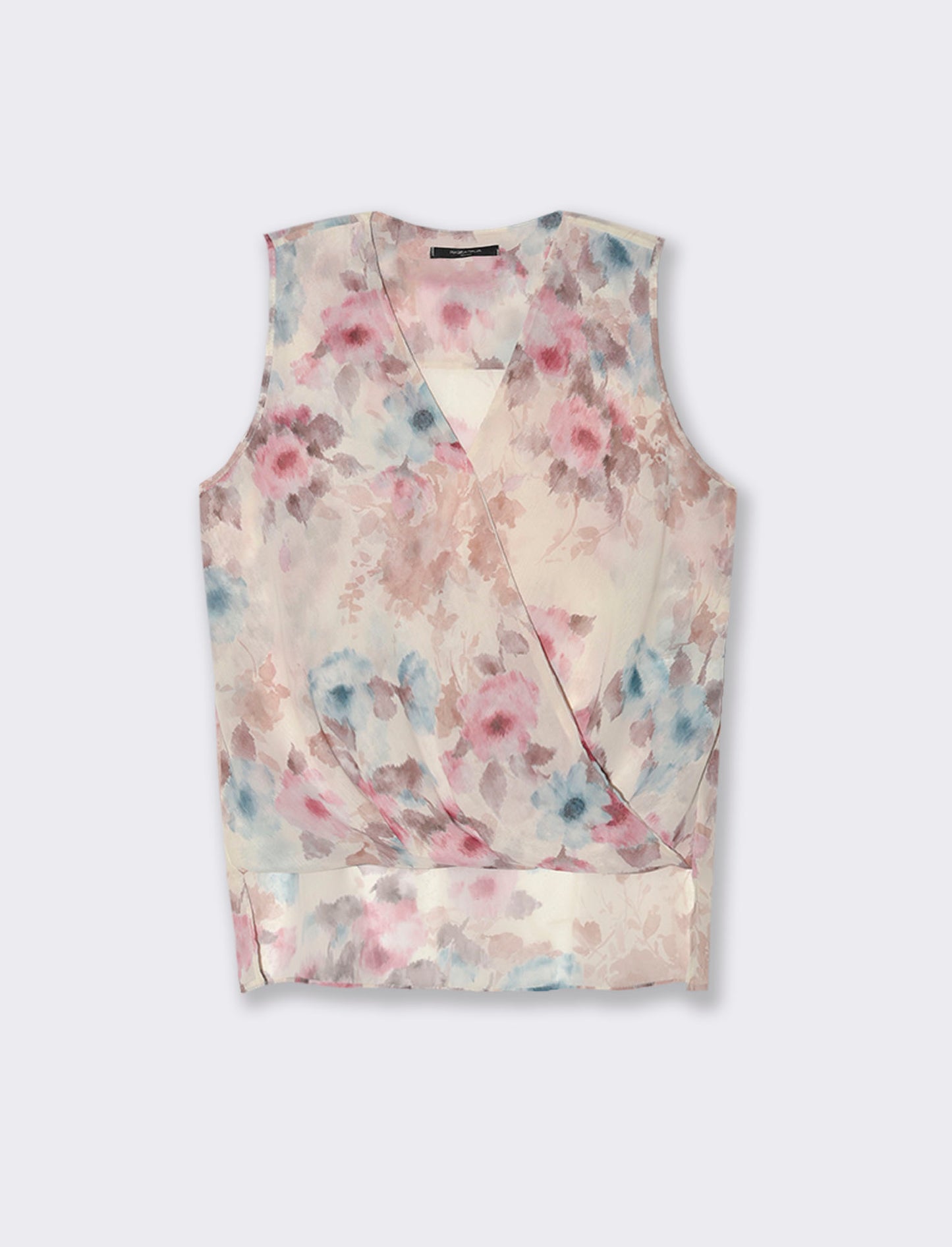Top in fantasia in tessuto leggero - Bianco gesso