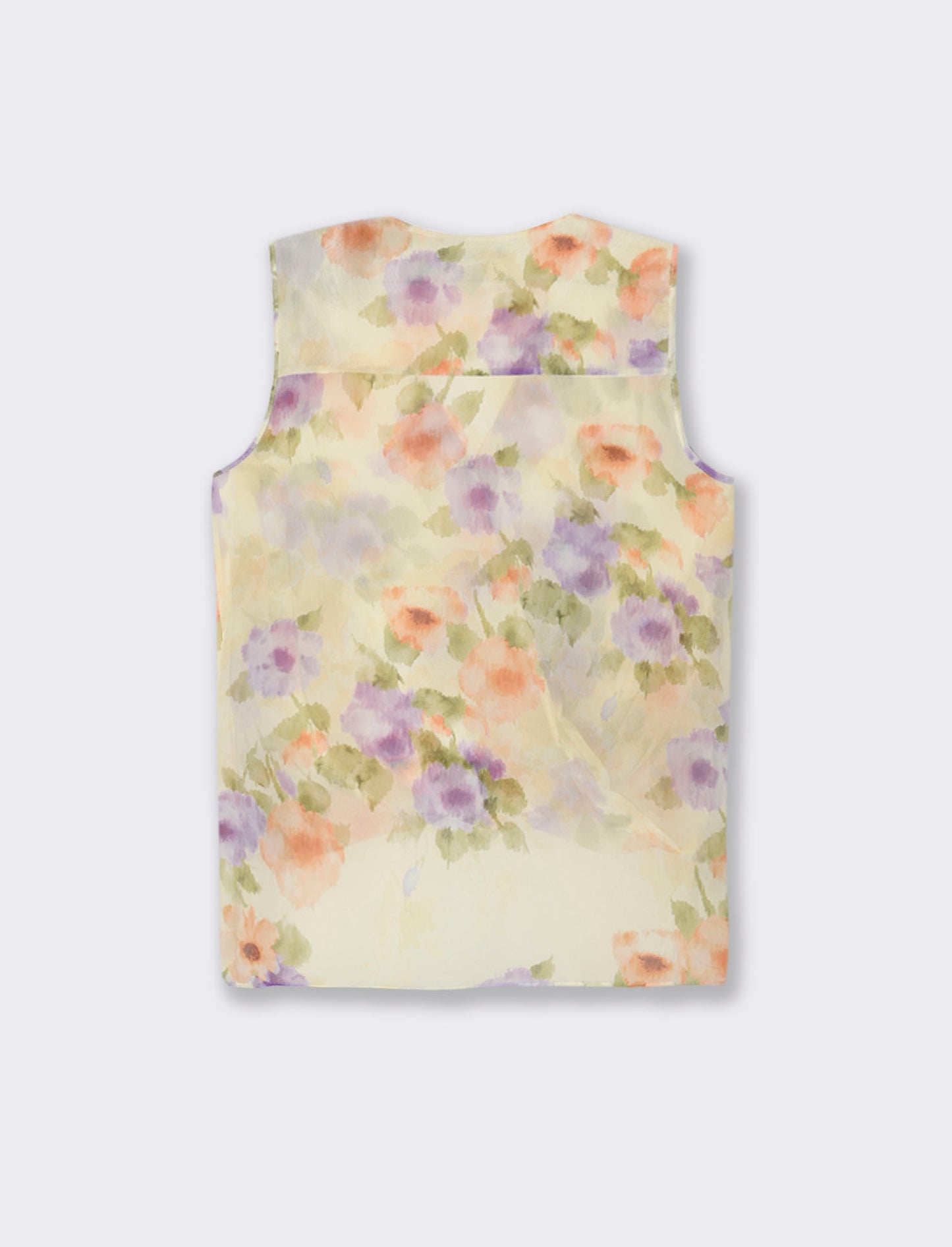 Top in fantasia in tessuto leggero - Giallo