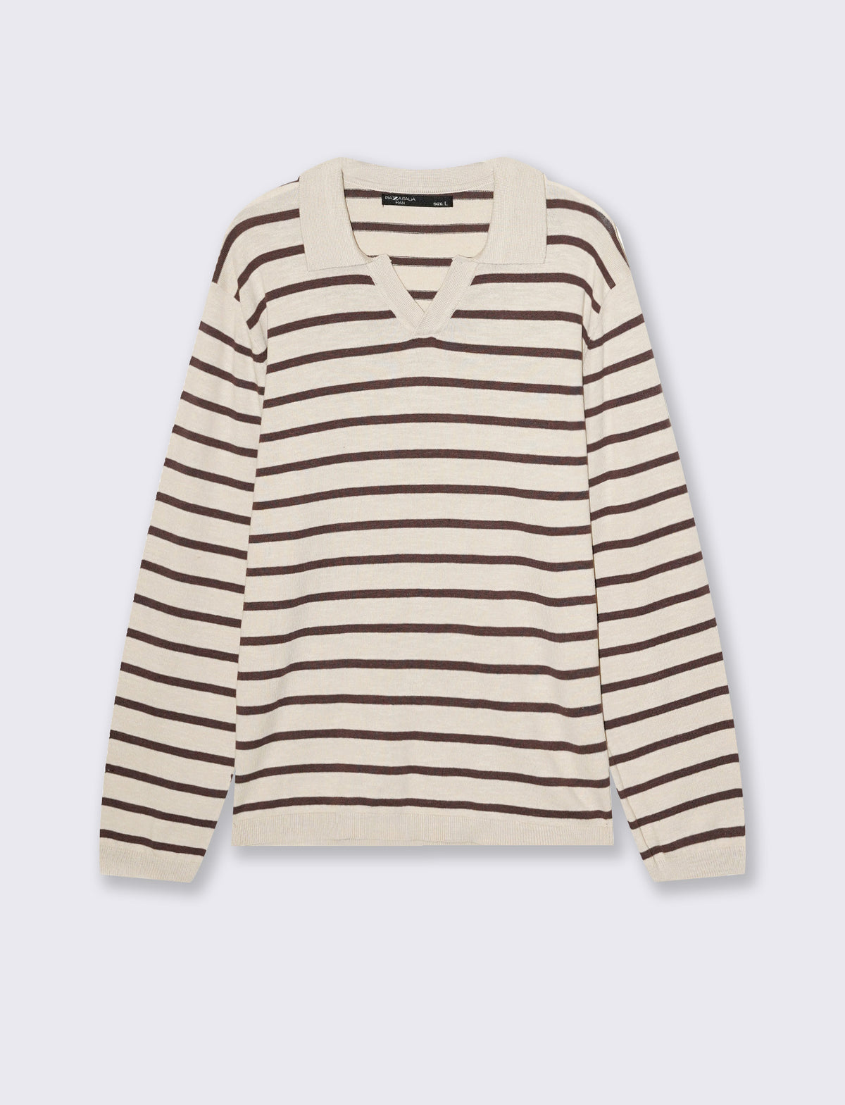 MAGLIA MODELLO POLO A RIGHE - Beige