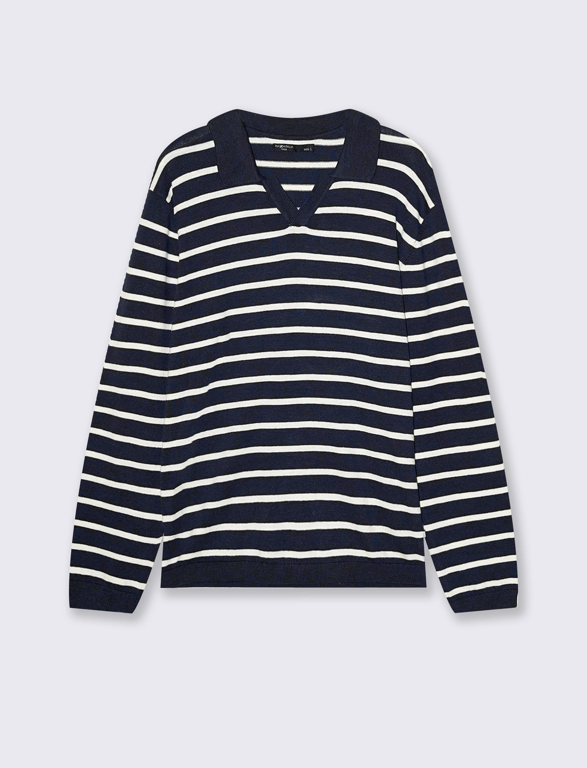 MAGLIA MODELLO POLO A RIGHE - Blu
