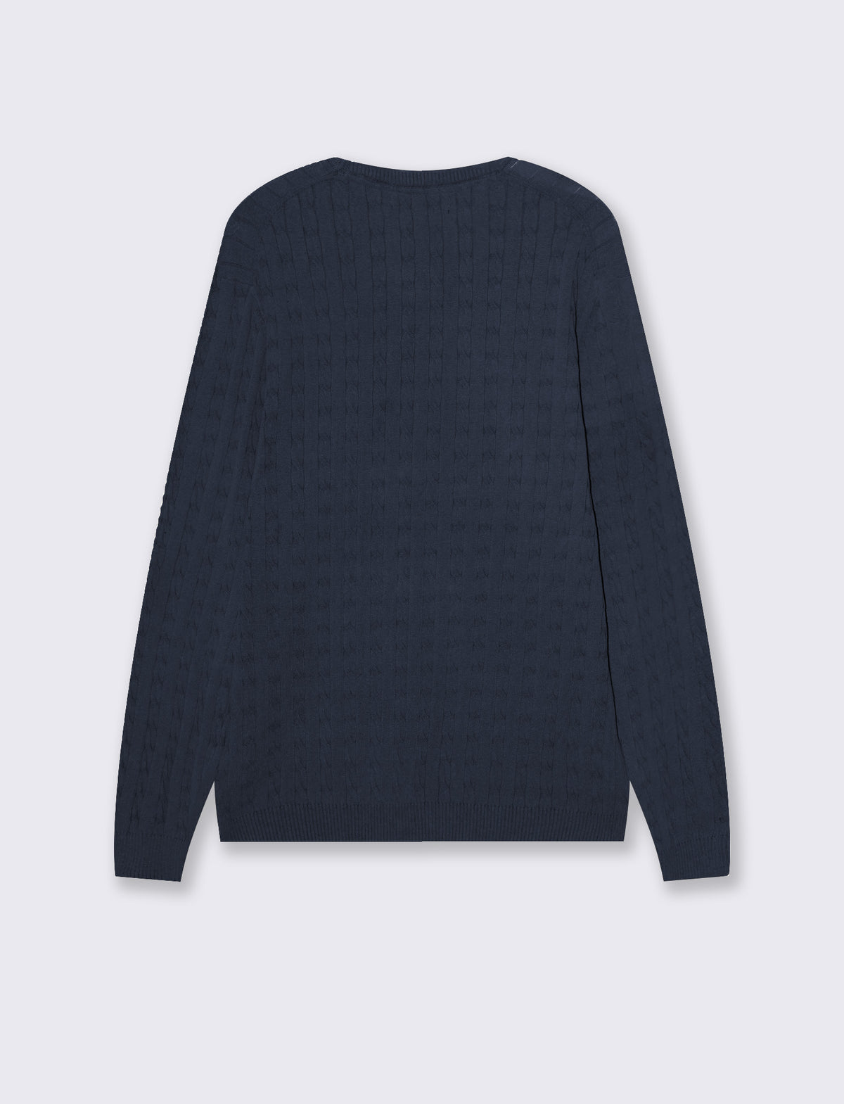 MAGLIA GIROCOLLO JACQUARD A TRECCE - Blu