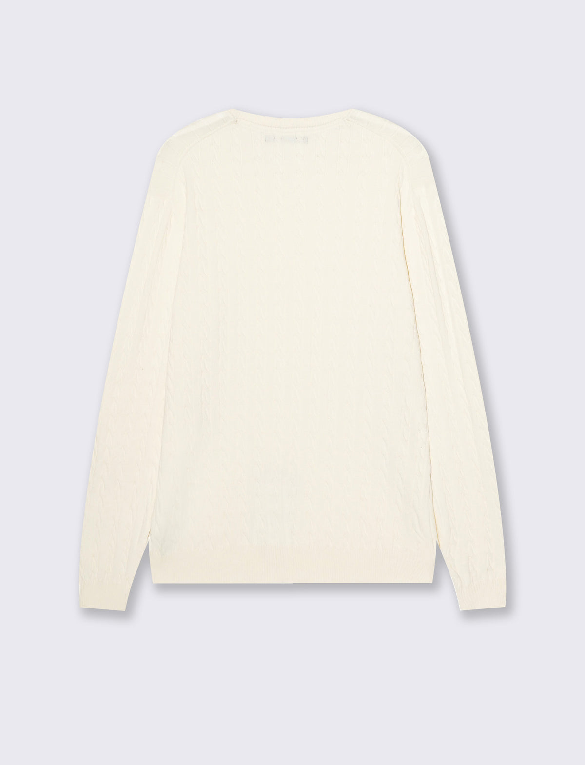 MAGLIA GIROCOLLO JACQUARD A TRECCE - Bianco panna