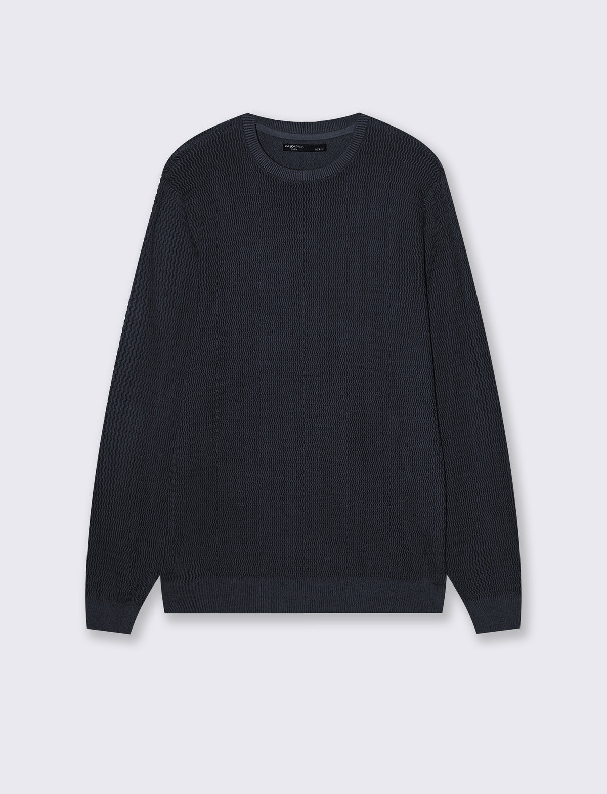 MAGLIA GIROCOLLO JACQUARD EFFETTO VANISè - Blu