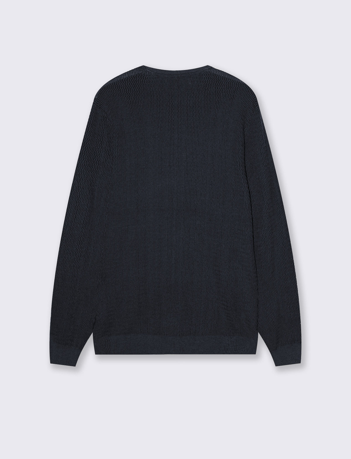 MAGLIA GIROCOLLO JACQUARD EFFETTO VANISè - Blu