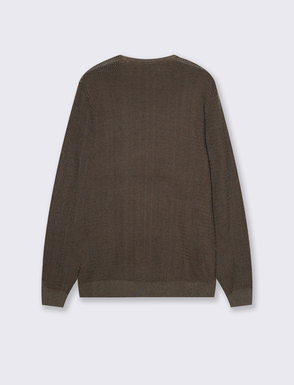 MAGLIA GIROCOLLO JACQUARD EFFETTO VANISè - Moro
