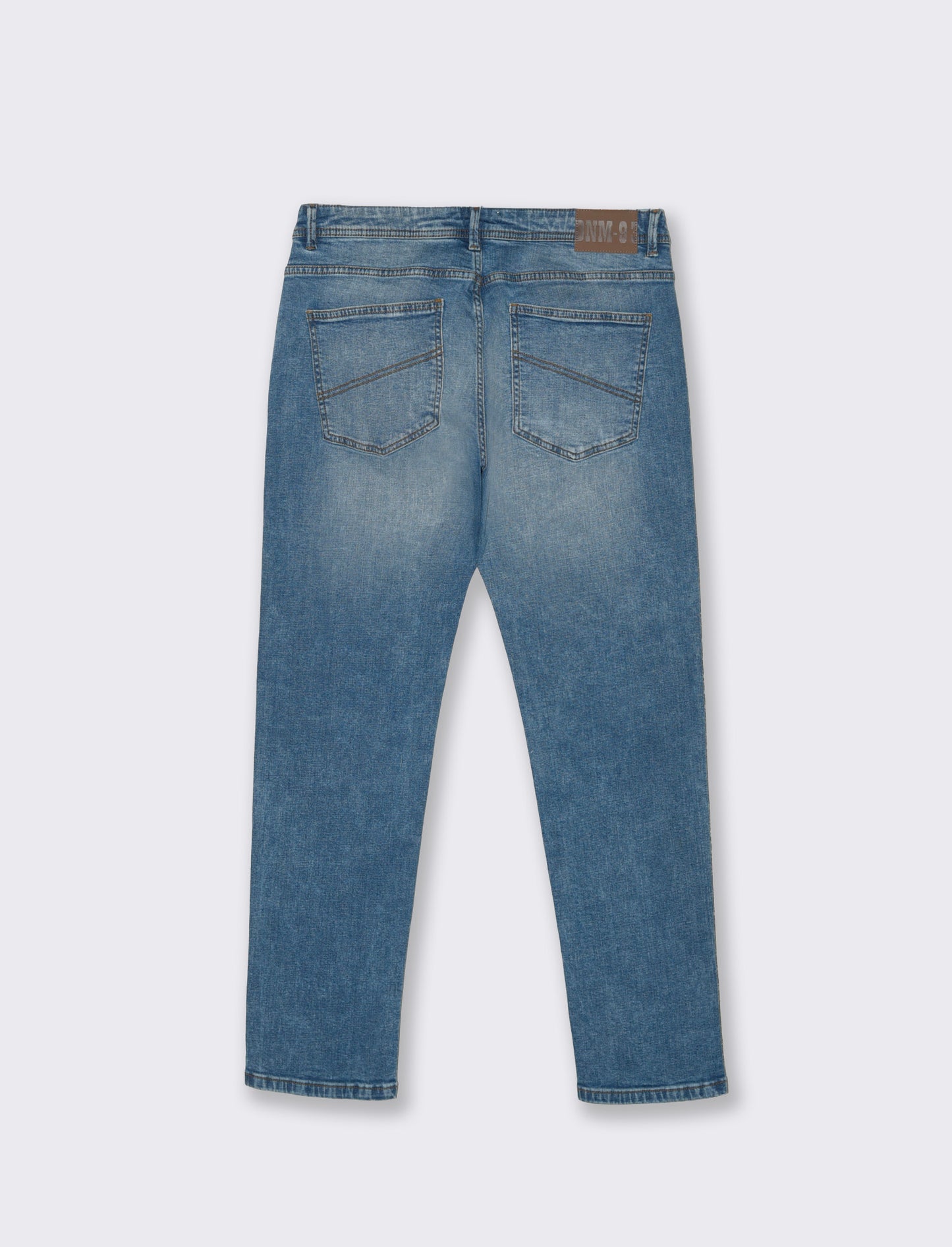 Jeans Slim Fit Blu Medio Effetto Slavato - Denim