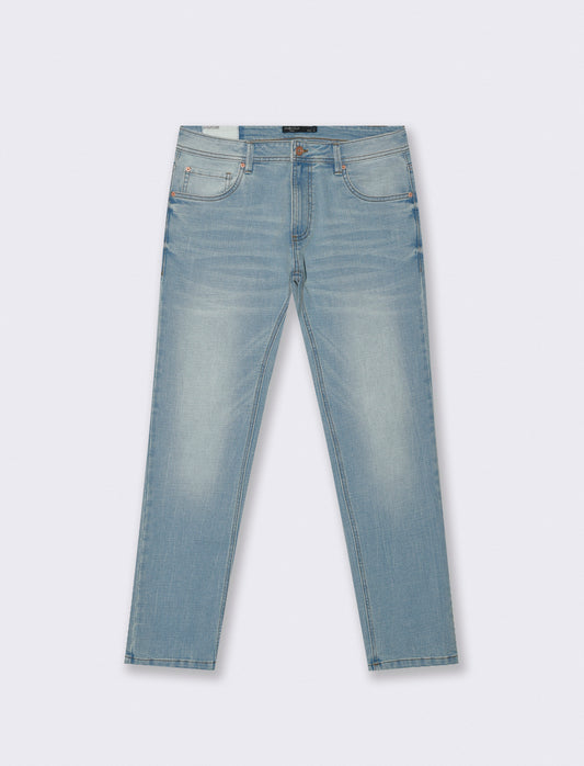 Jeans slim fit blu chiaro effetto slavato - Denim chiaro