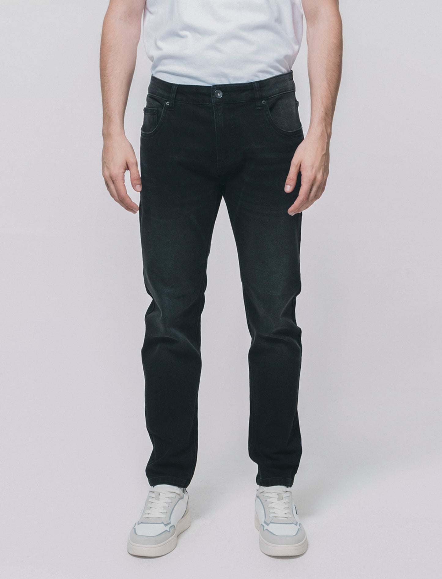 Jeans skinny fit nero effetto slavato - Nero
