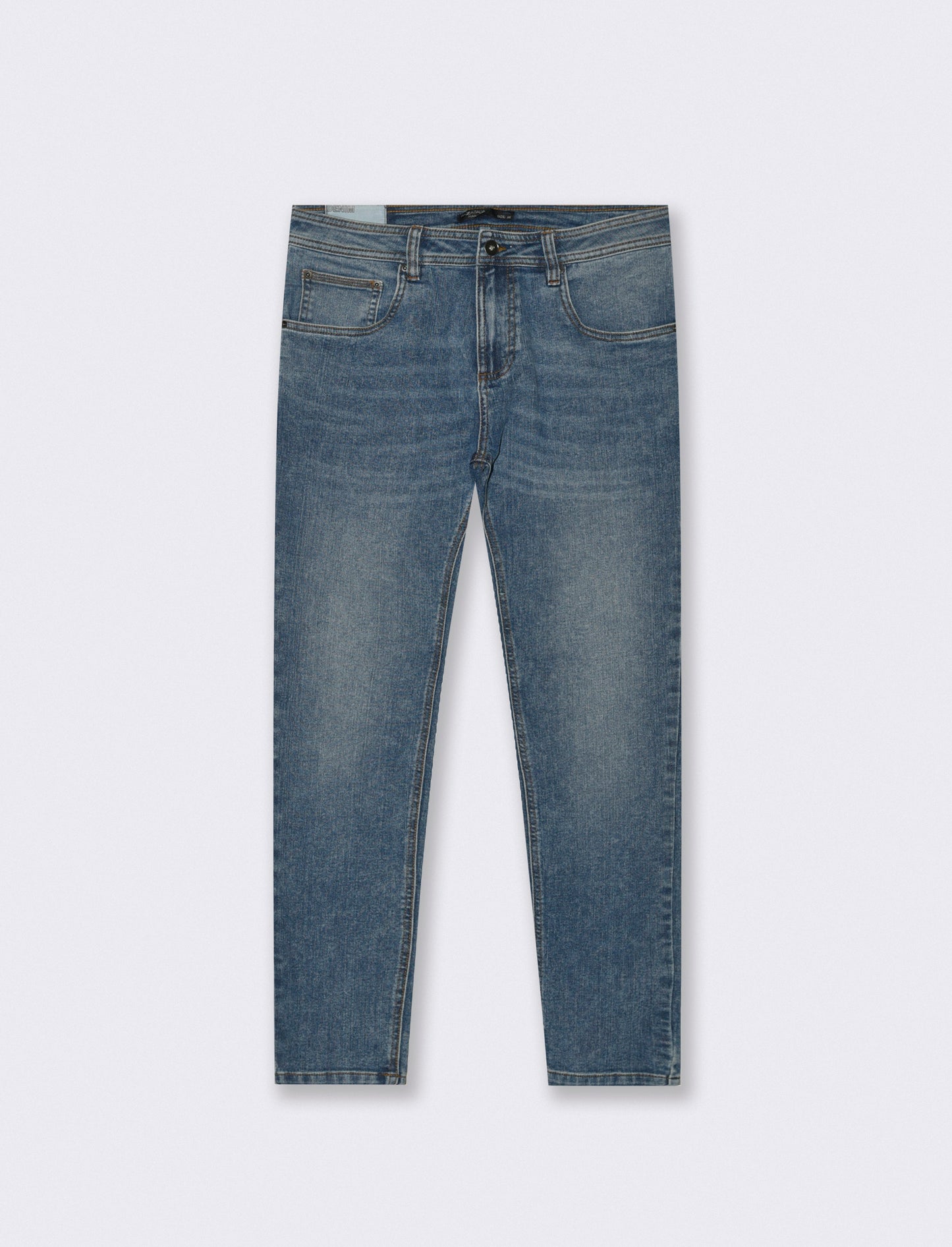 Medium Blue Slim Fit Jeans with Faded Effect - Blue