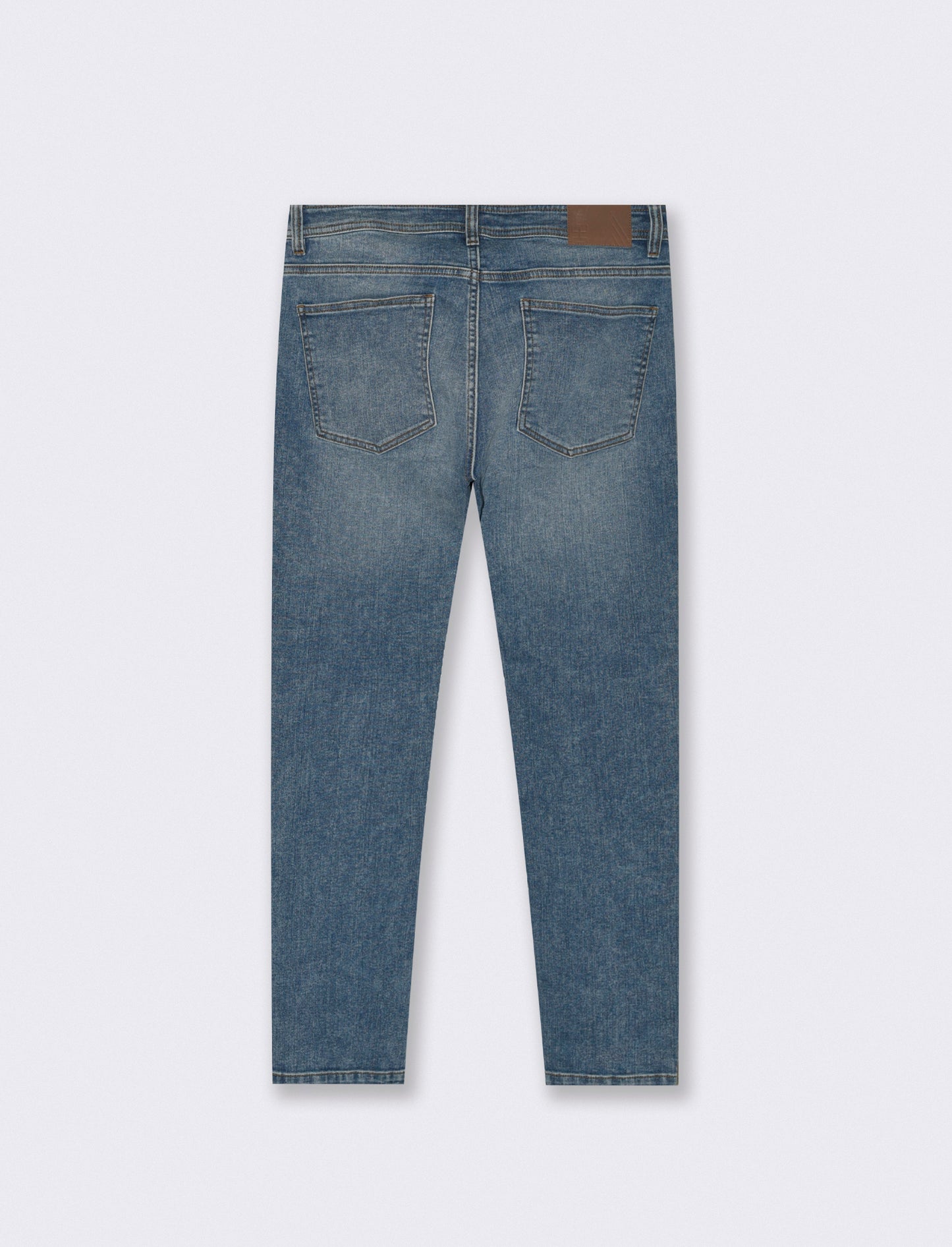 Medium Blue Slim Fit Jeans with Faded Effect - Blue