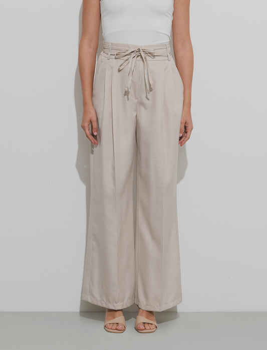 PANTALONE CON LACCI - Beige