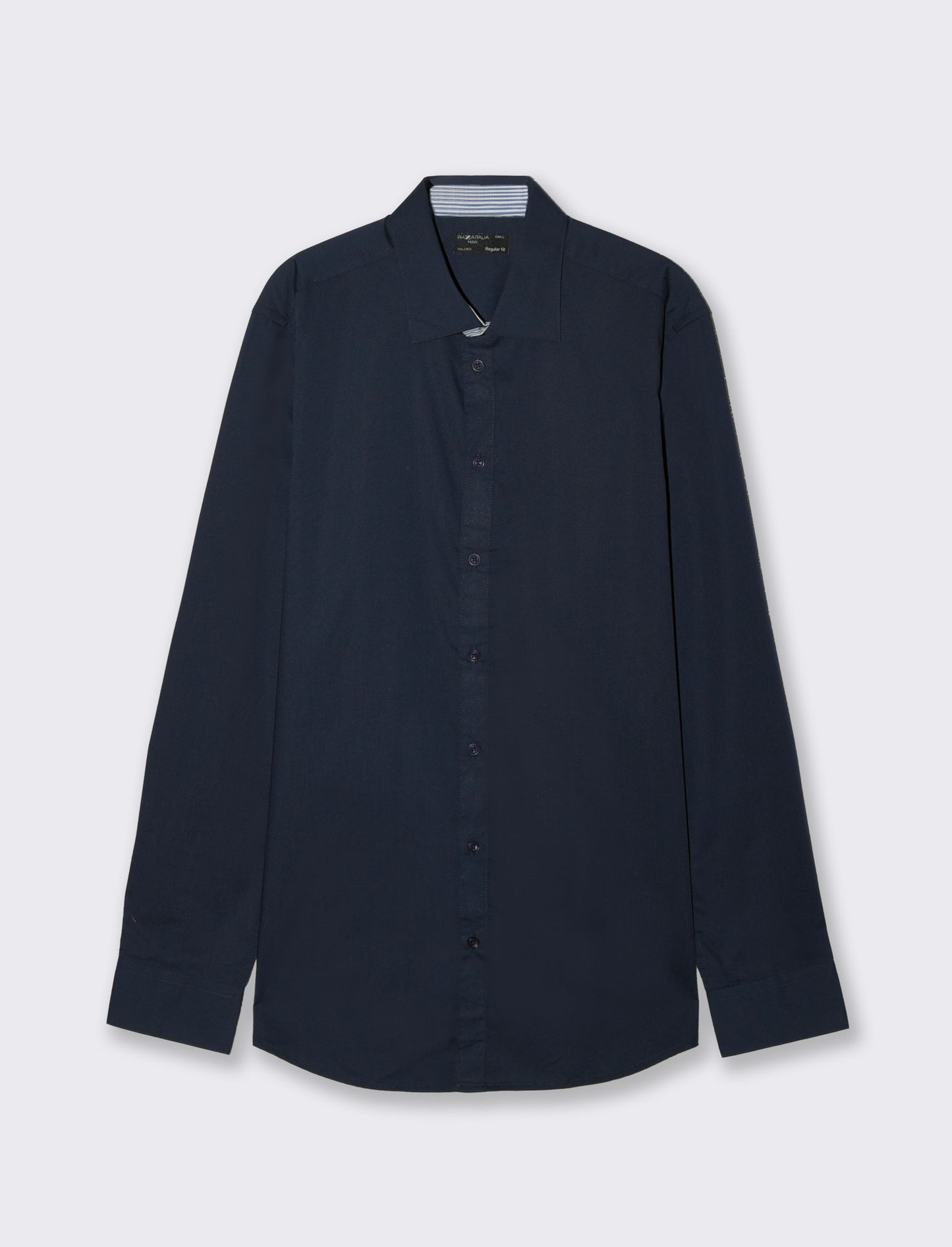 Regular Fit Easy Iron Solid and Patterned Shirt - Blue