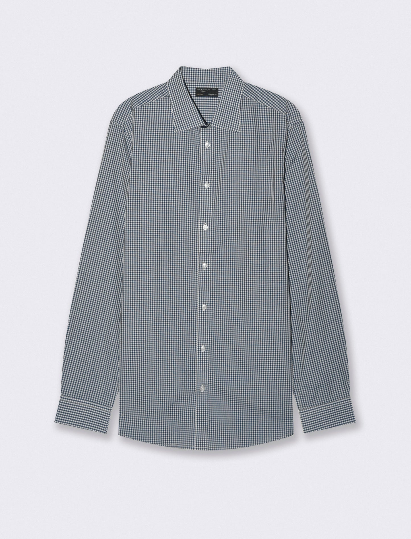 Camicia Regular Fit Easy Iron Unita e Fantasia - navy