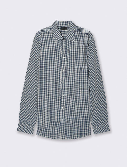 Camicia Regular Fit Easy Iron Unita e Fantasia - navy
