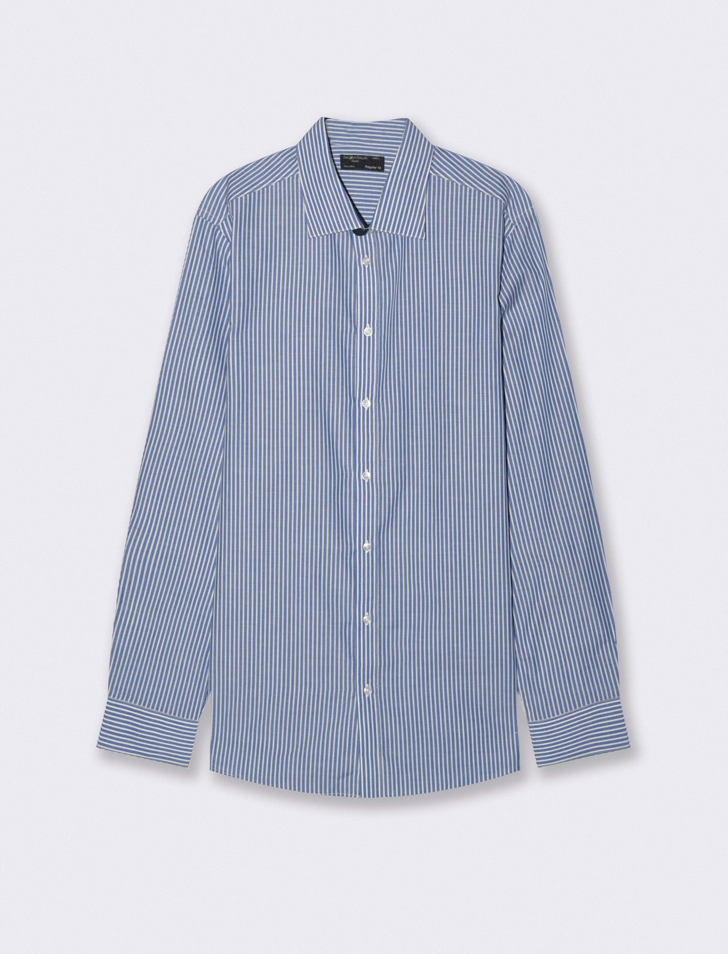 Regular Fit Easy Iron Solid and Patterned Shirt - Blue